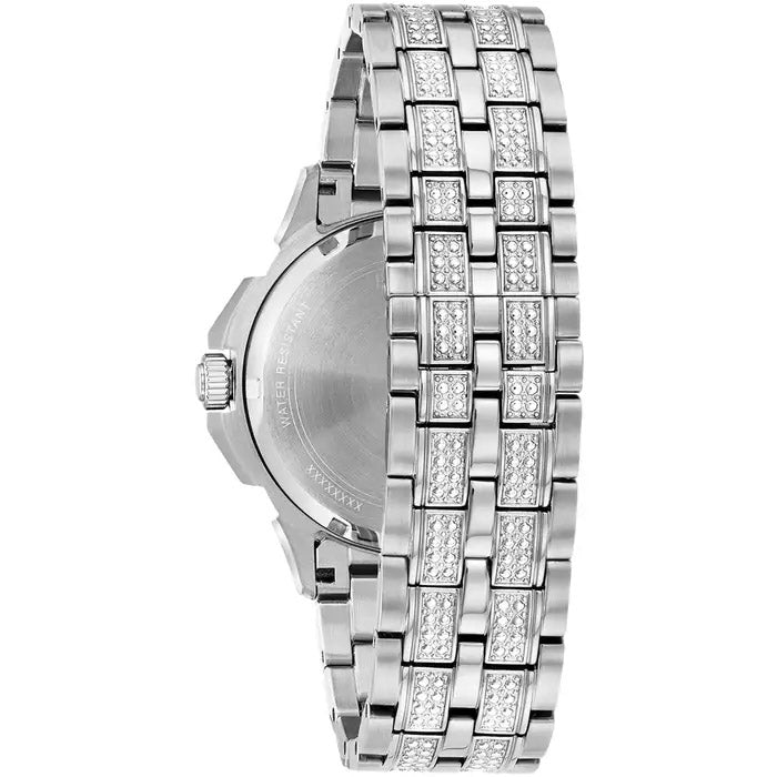 Bulova Crystal Men's Octava Silver Watch 96C134-GR8 Sunglasses