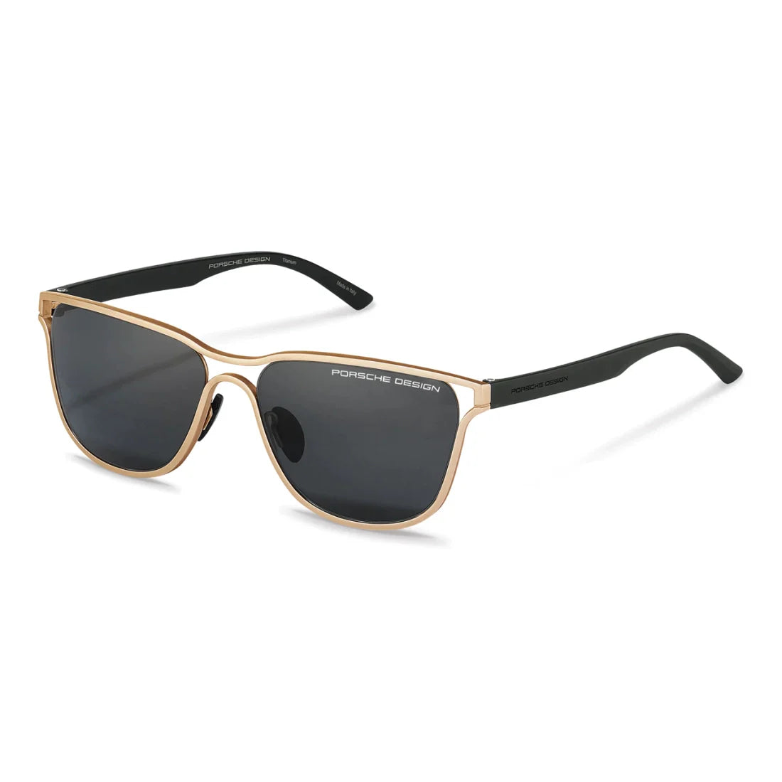 Porsche Design Men's Square Gold Titanium P864-D-GR8 Sunglasses