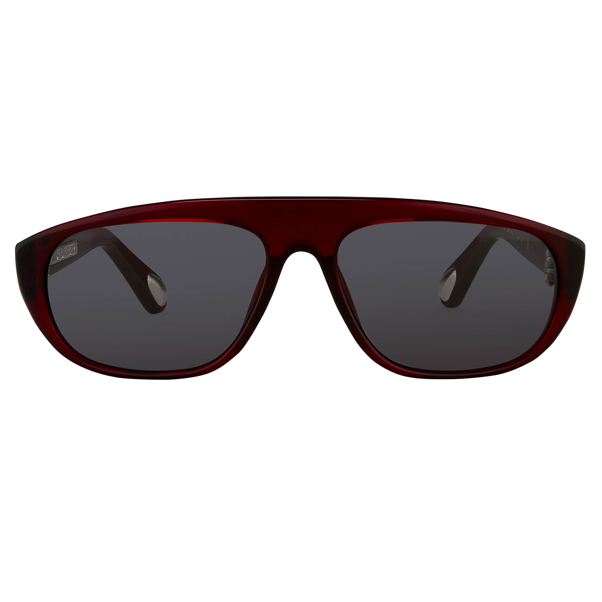 Ann Demeulemeester Sunglasses Bordeaux Red 925 Silver with Blue Lenses AD1C3SUN - Watches & Crystals