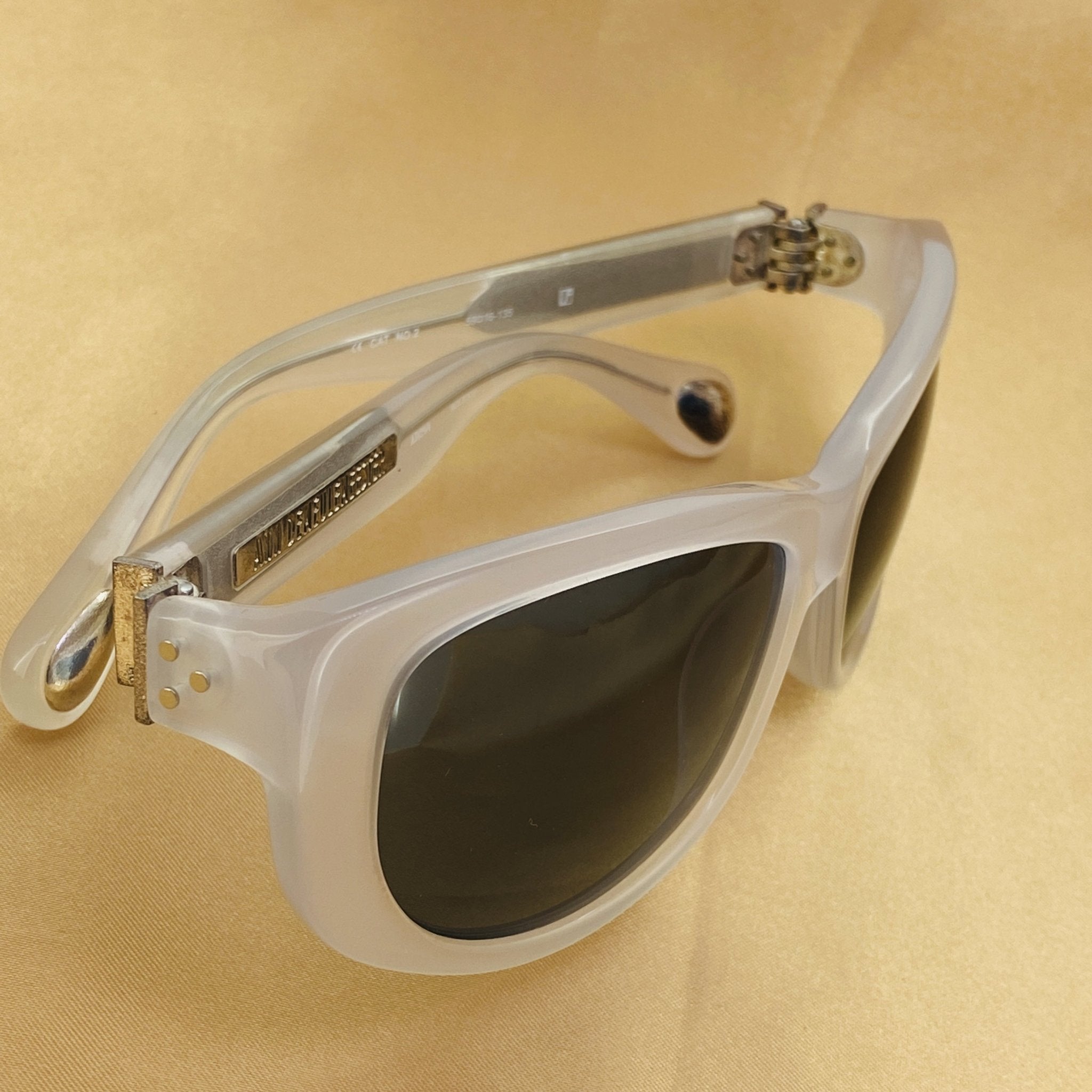 Ann Demeulemeester Sunglasses Cat Eye White 925 Silver with Grey Lenses AD29C4SUN - Watches & Crystals