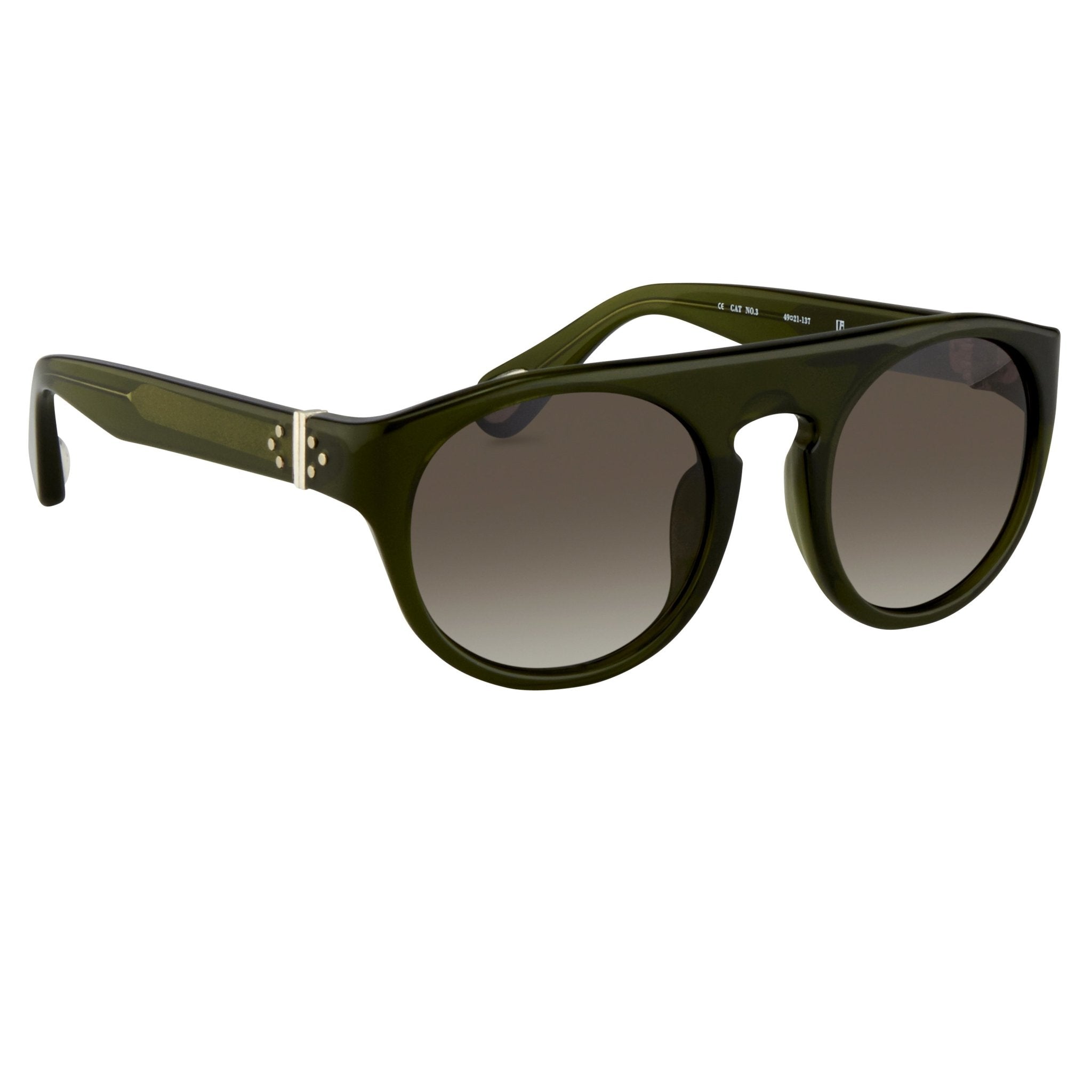 Ann Demeulemeester Sunglasses Flat Top Green 925 Silver with Green Gradient Lenses Category 3 AD10C7SUN - Watches & Crystals