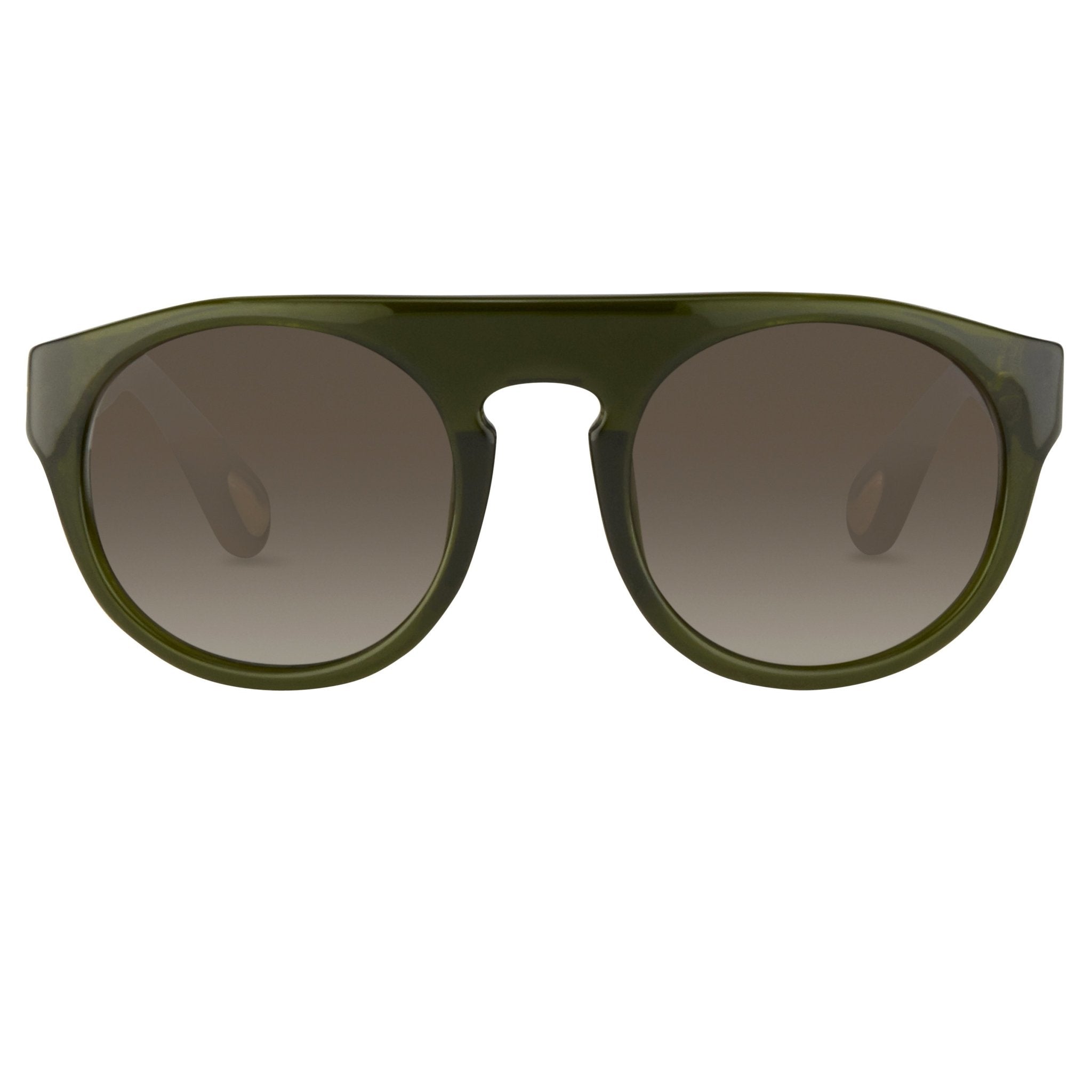 Ann Demeulemeester Sunglasses Flat Top Green 925 Silver with Green Gradient Lenses Category 3 AD10C7SUN - Watches & Crystals