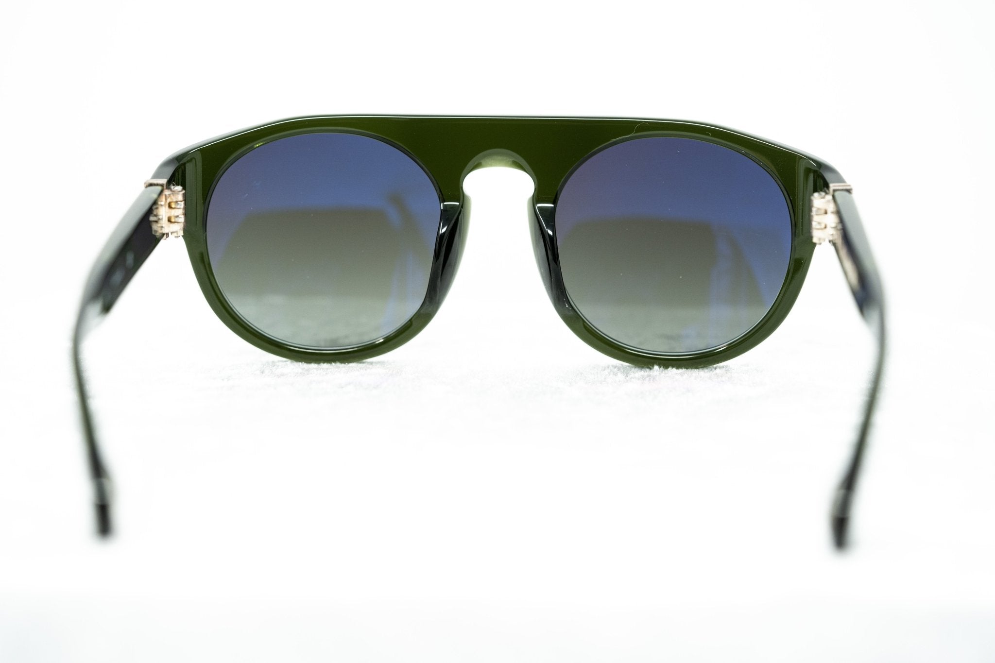 Ann Demeulemeester Sunglasses Flat Top Green 925 Silver with Green Gradient Lenses Category 3 AD10C7SUN - Watches & Crystals