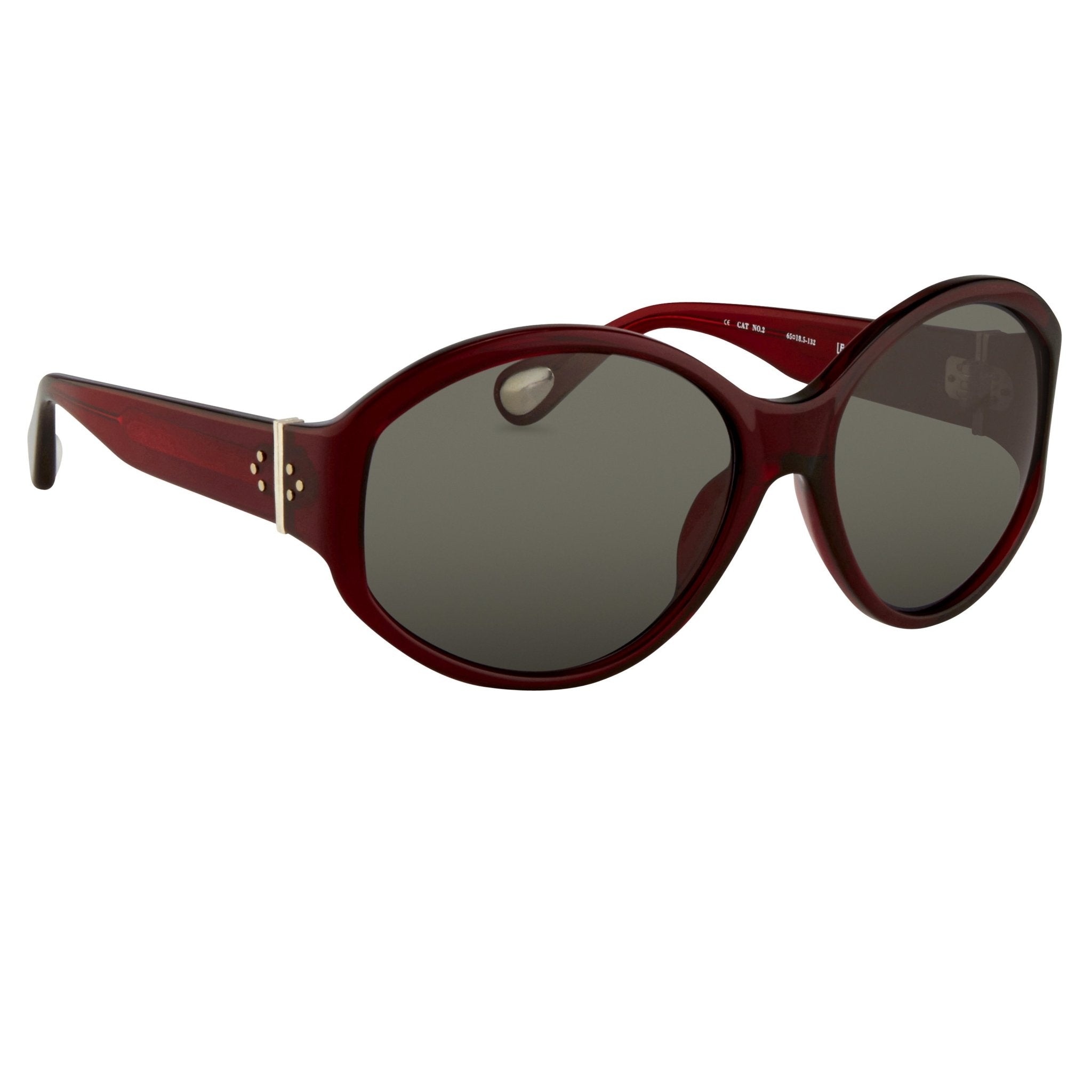 Ann Demeulemeester Sunglasses Oversized Bordeaux Red 925 Silver with Blue Lenses AD6C3SUN - Watches & Crystals