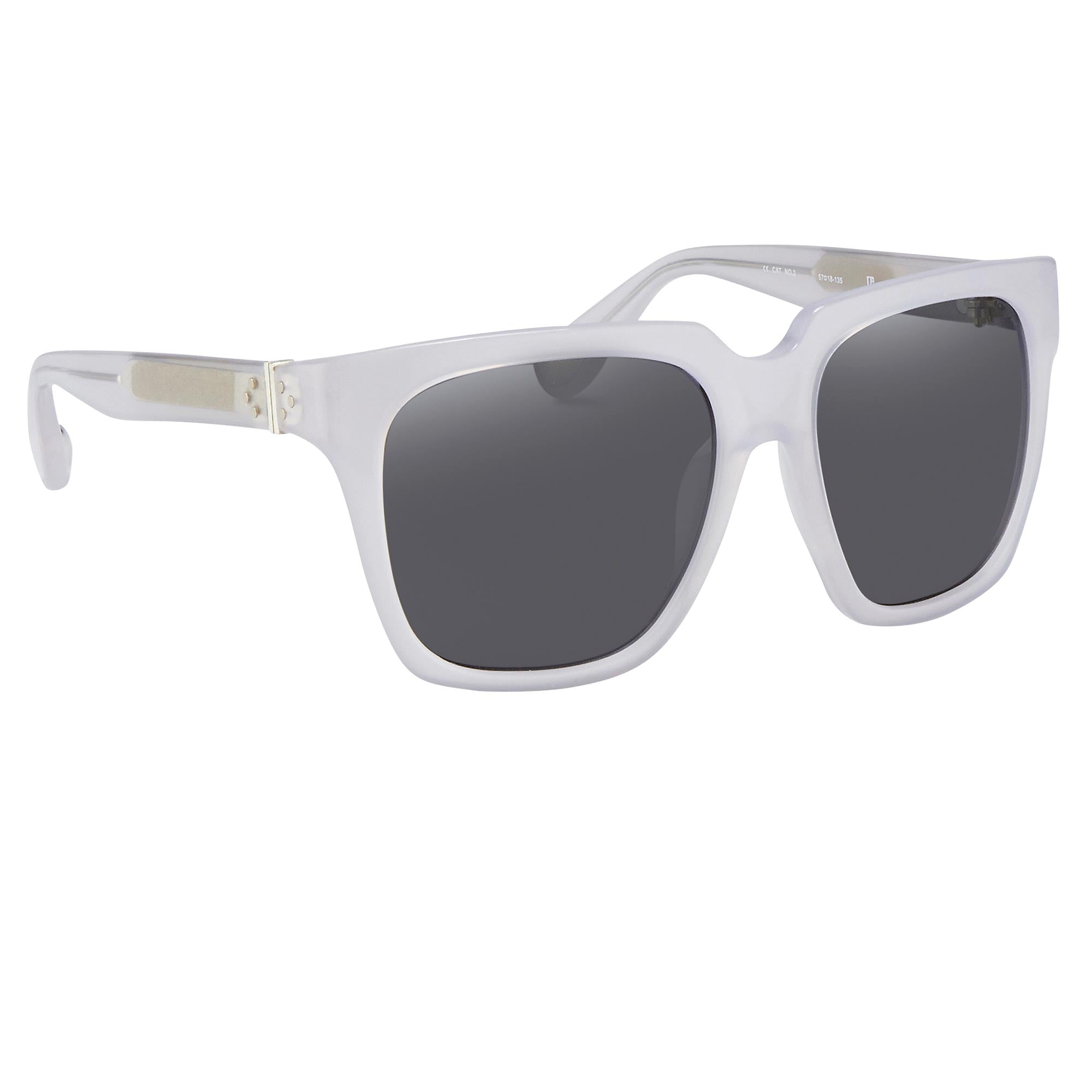 Ann Demeulemeester Sunglasses Oversized White with Grey Lenses 925 Silver AD21C4SUN - Watches & Crystals