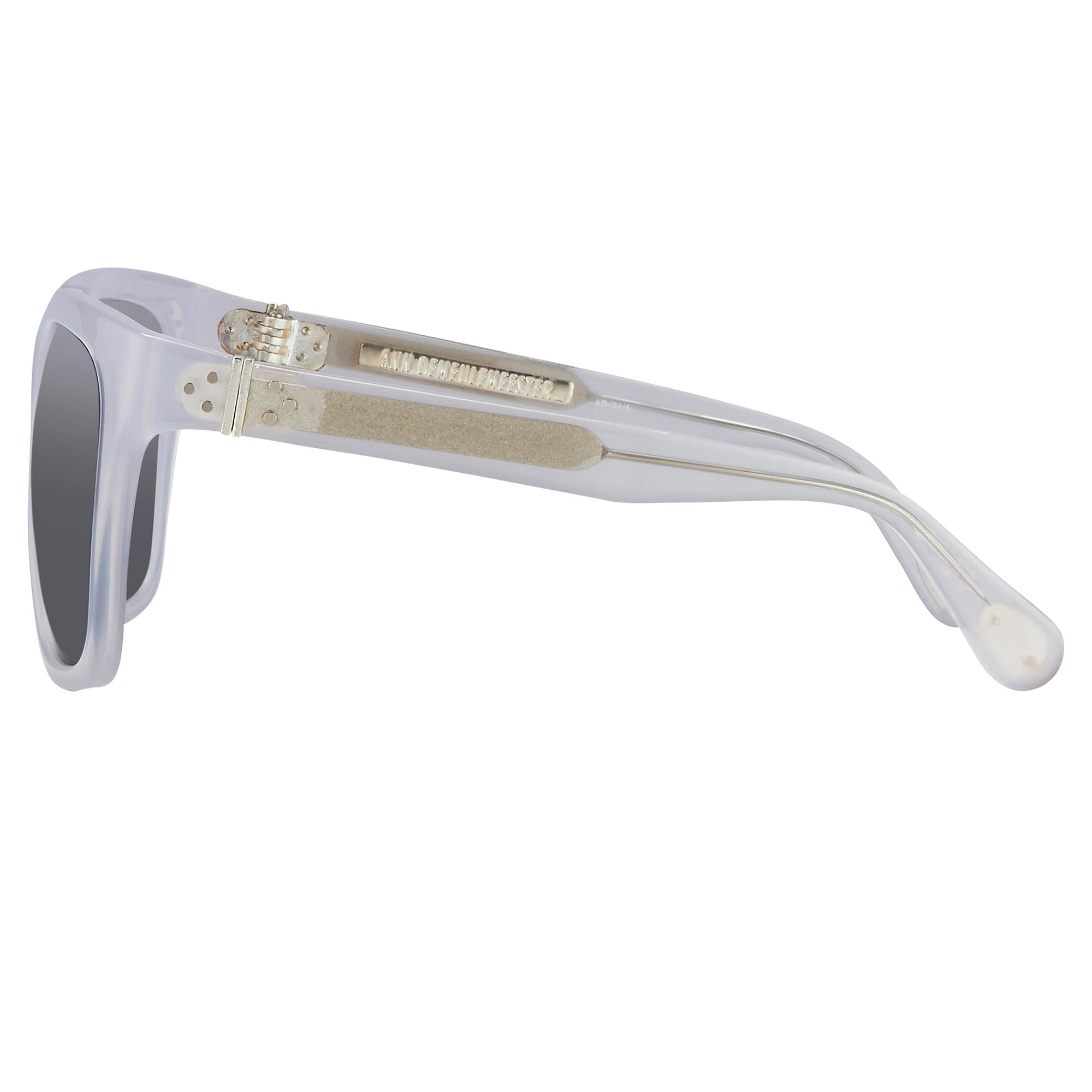 Ann Demeulemeester Sunglasses Oversized White with Grey Lenses 925 Silver AD21C4SUN - Watches & Crystals