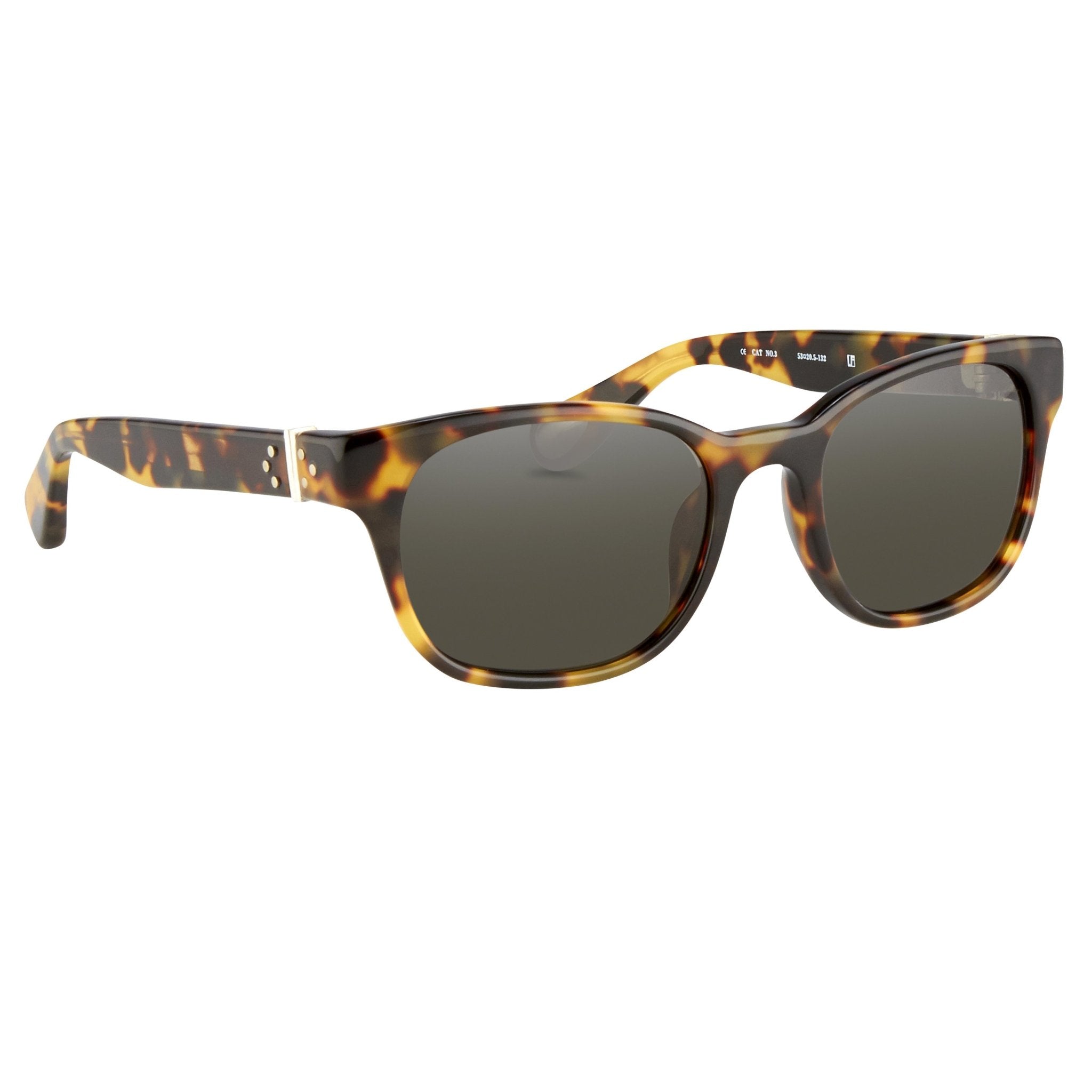 Ann Demeulemeester Sunglasses Rectangular Tortoise Shell 925 Silver with Grey Lenses AD15C7SUN - Watches & Crystals