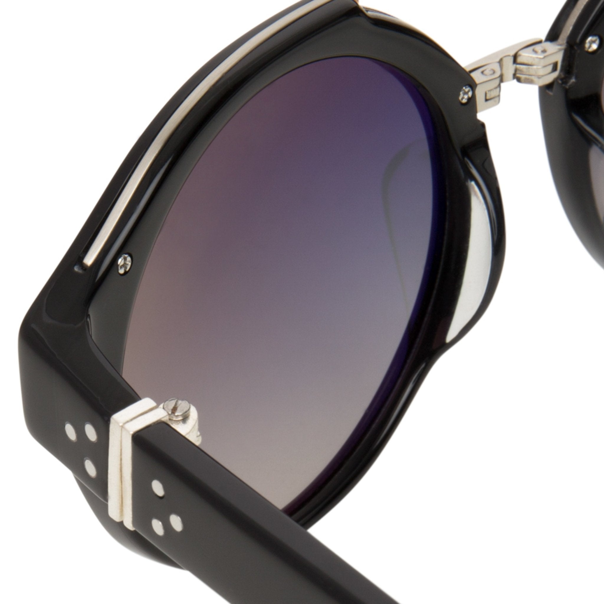 Ann Demeulemeester Sunglasses Round Black 925 Silver with Grey Gradient Lenses AD45C1SUN - Watches & Crystals