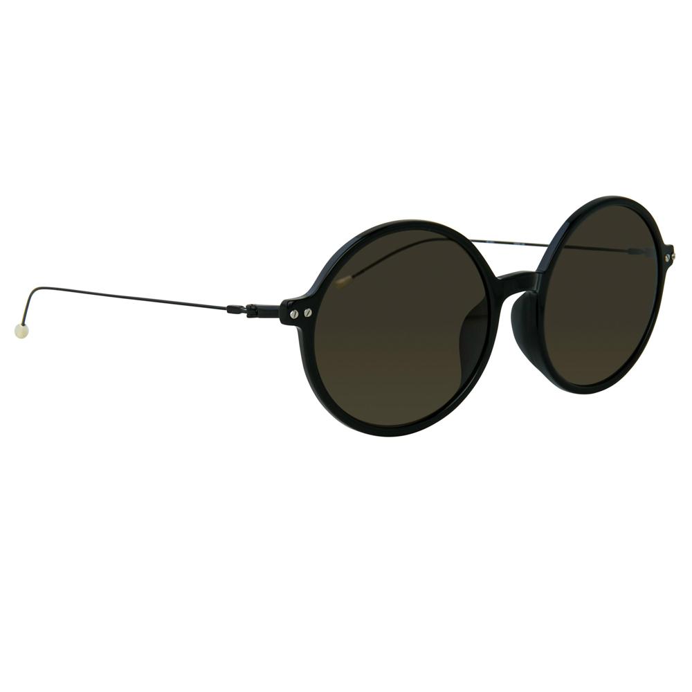 Ann Demeulemeester Sunglasses Round Shiny Black 925 Silver with Grey Lenses CAT3 AD54C1SUN - Watches & Crystals