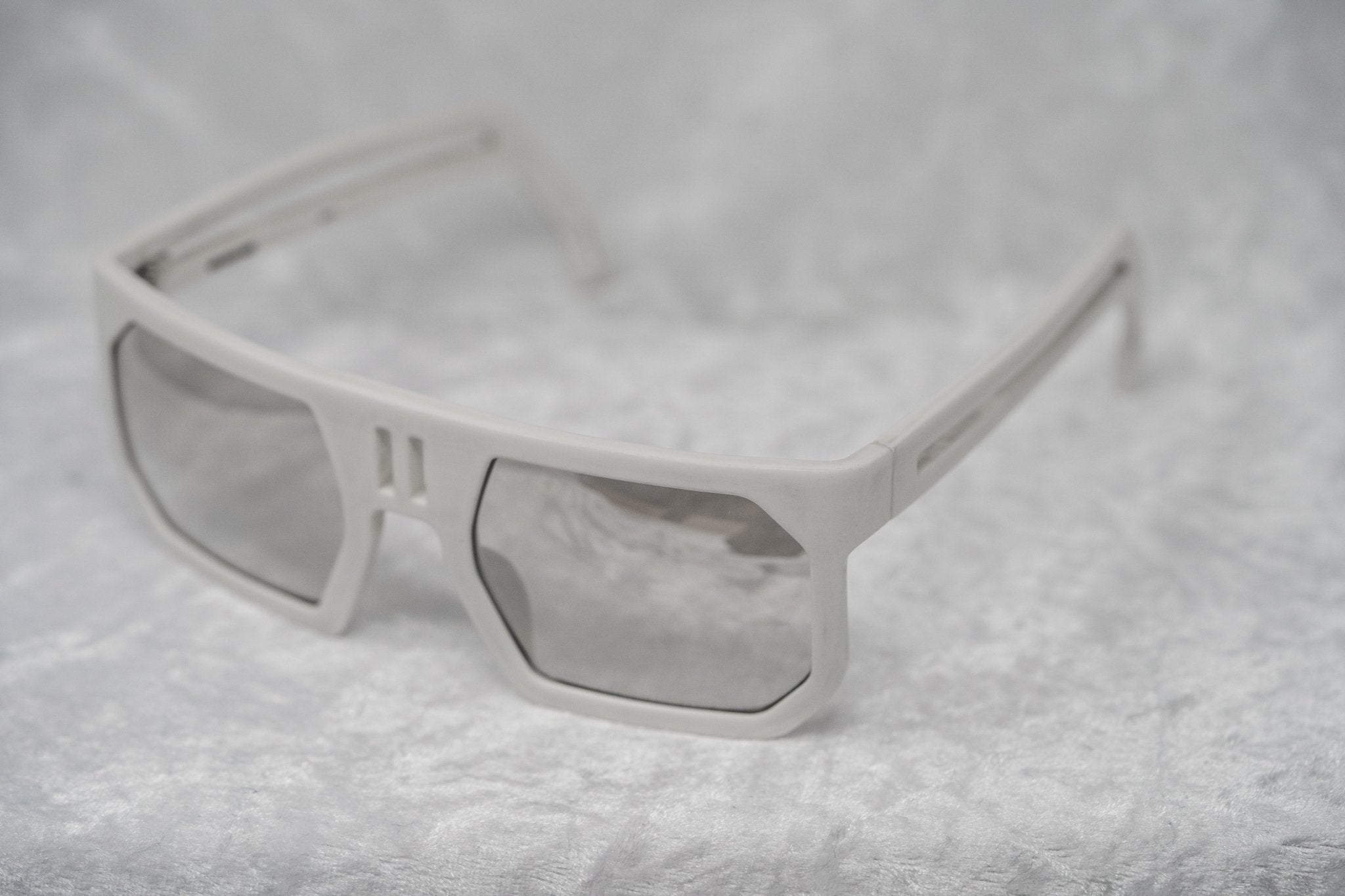 Boris Bidjan Saberi Sunglasses Rectangular White With Brown Graduated Lenses BBS1C1SUN - Watches & Crystals