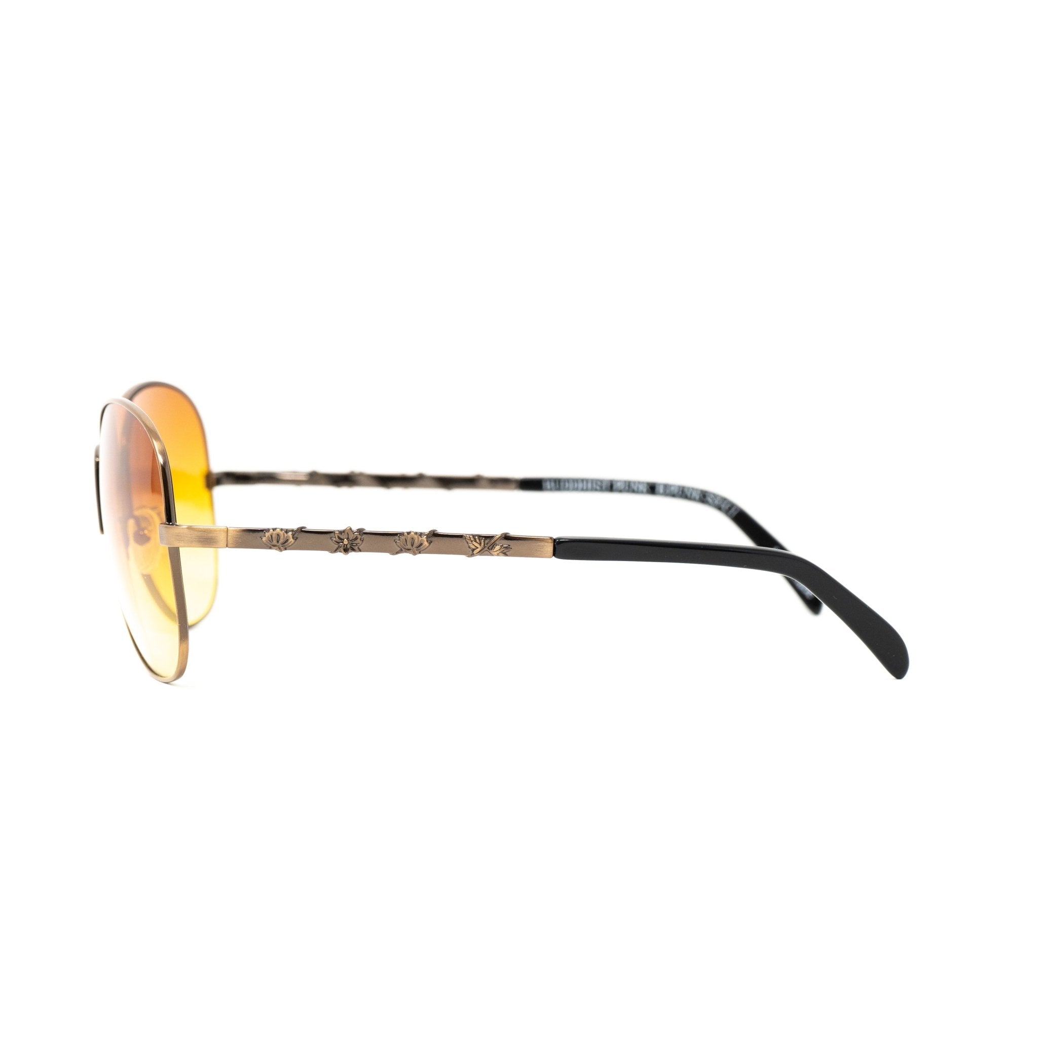 Buddhist Punk Sunglasses Rectangular Gold With Orange Yellow Graduated Lenses 6BP3C1GOLD - Watches & Crystals