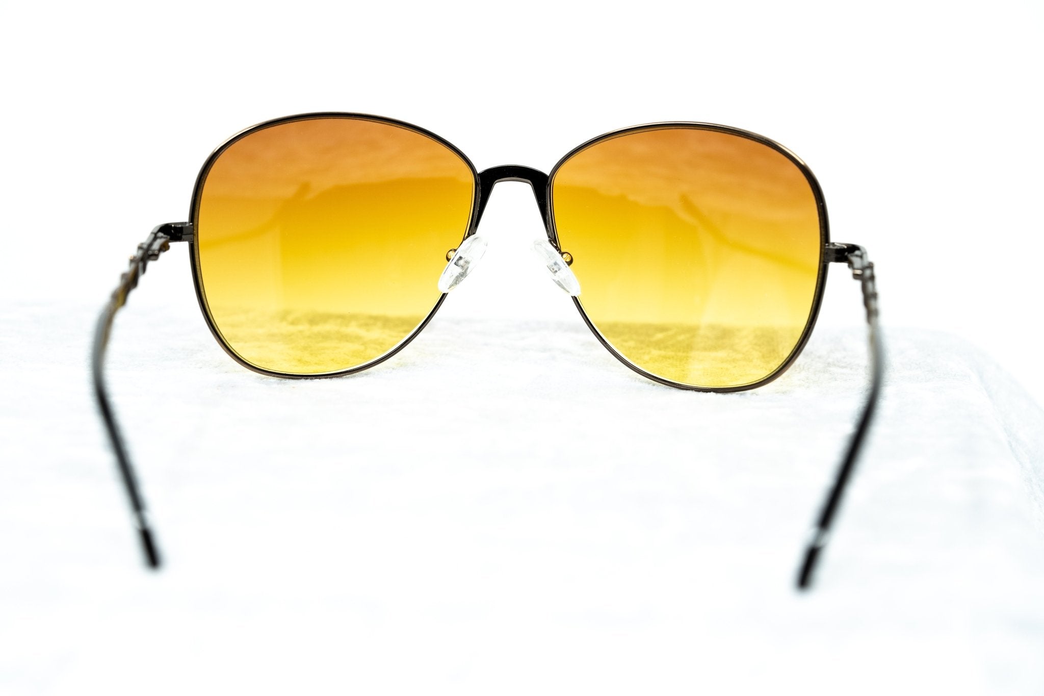 Buddhist Punk Sunglasses Rectangular Gold With Orange Yellow Graduated Lenses 6BP3C1GOLD - Watches & Crystals