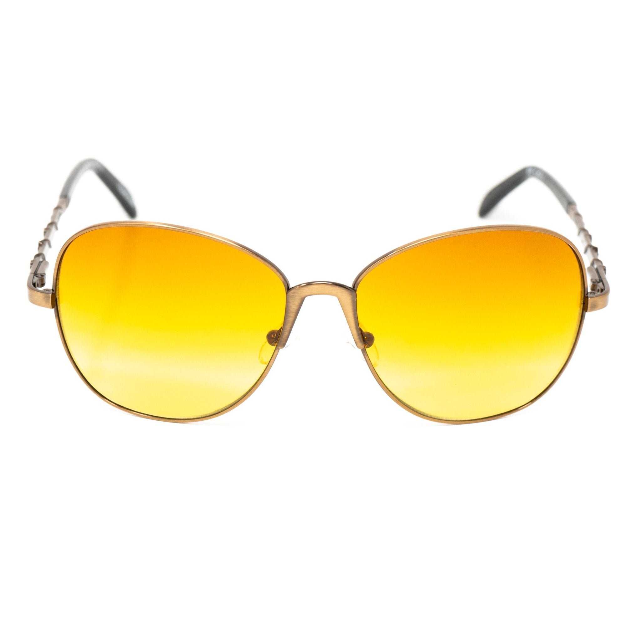 Buddhist Punk Sunglasses Rectangular Gold With Orange Yellow Graduated Lenses 6BP3C1GOLD - Watches & Crystals