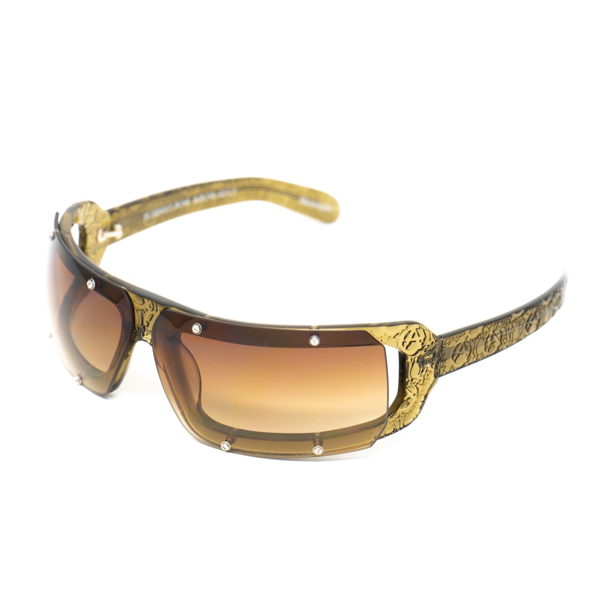 Buddhist Punk Sunglasses Rectangular Khaki With Brown Graduated Lenses Category 2 6BP2C3KHAKI - Watches & Crystals