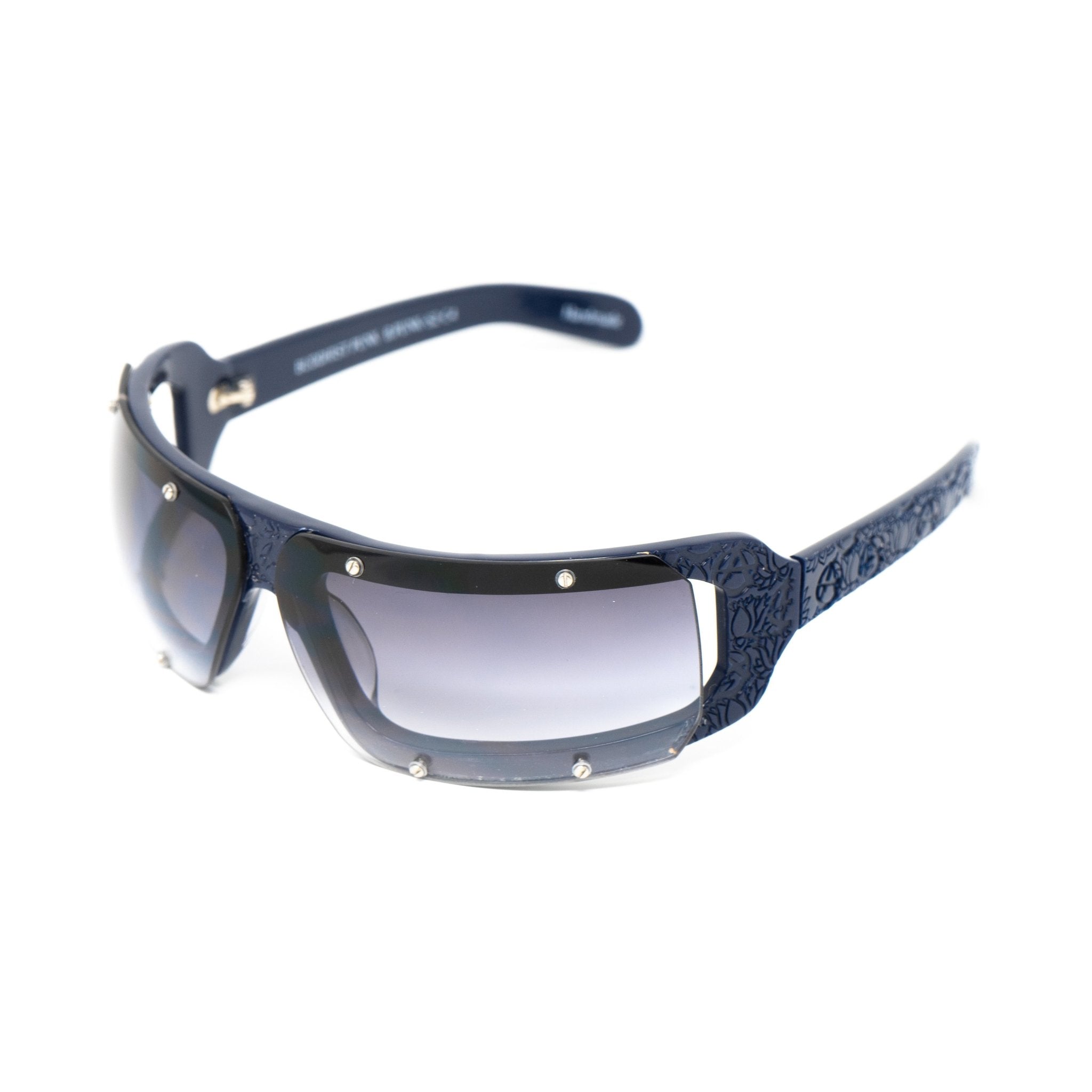 Buddhist Punk Sunglasses Rectangular Navy With Grey Graduated Lenses Category 2 6BP2C4NAVY - Watches & Crystals