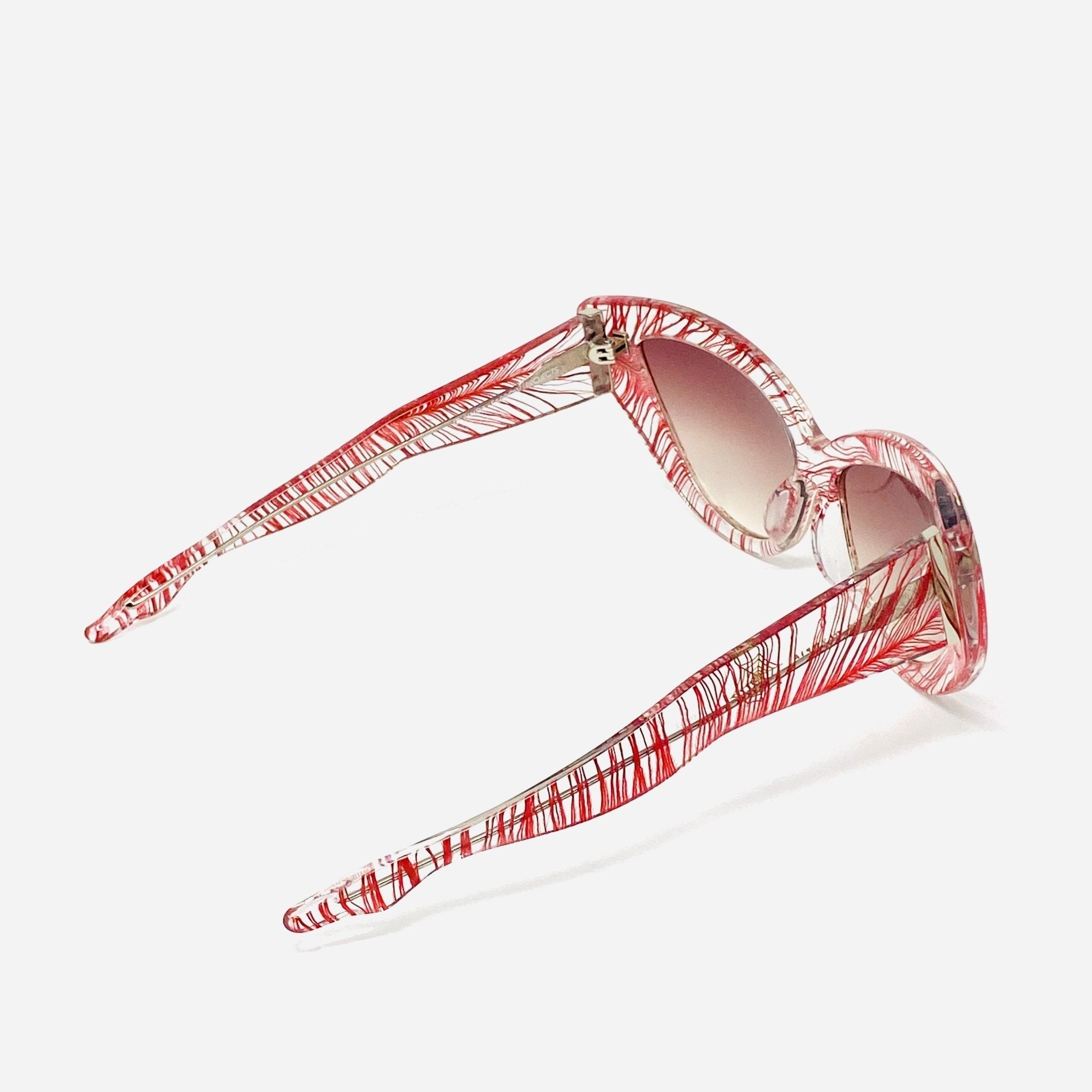 Charlotte Olympia Sunglasses Cat Eyes Red Clear Feather CO1C2SUN - Watches & Crystals