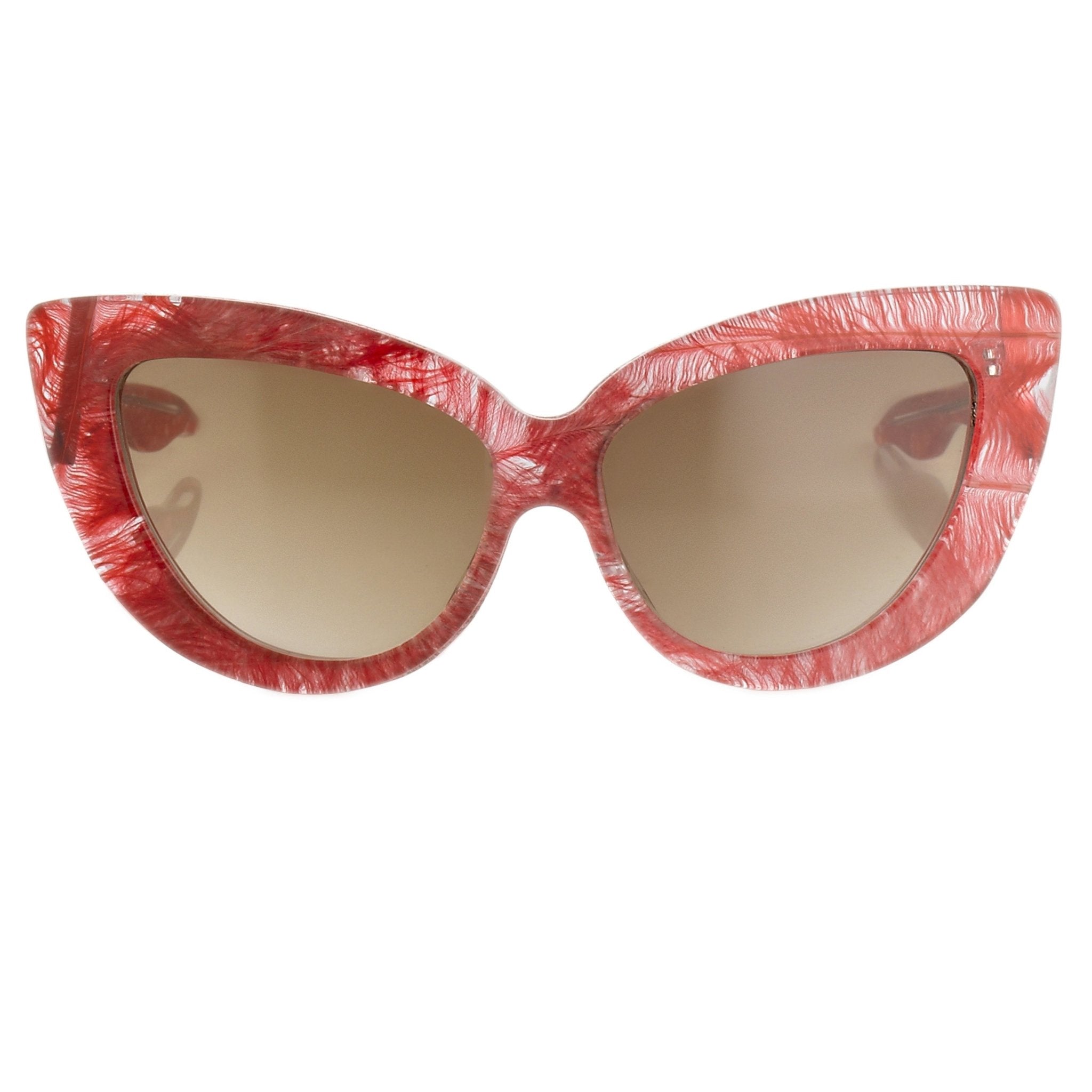 Charlotte Olympia Sunglasses Cat Eyes Red Clear Feather CO1C2SUN - Watches & Crystals