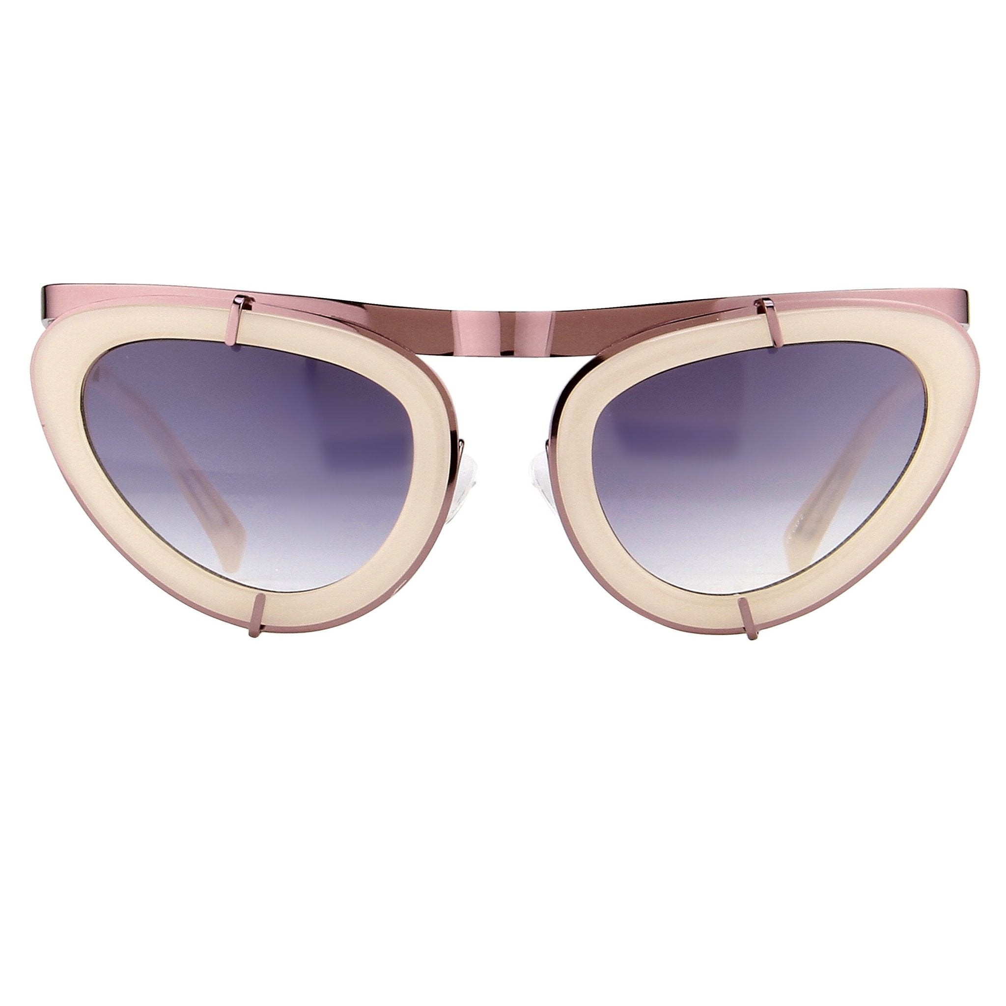 Erdem Women Sunglasses Cat Eye Beige Rose Gold and Grey Graduated Lenses - EDM3C2SUN - Watches & Crystals