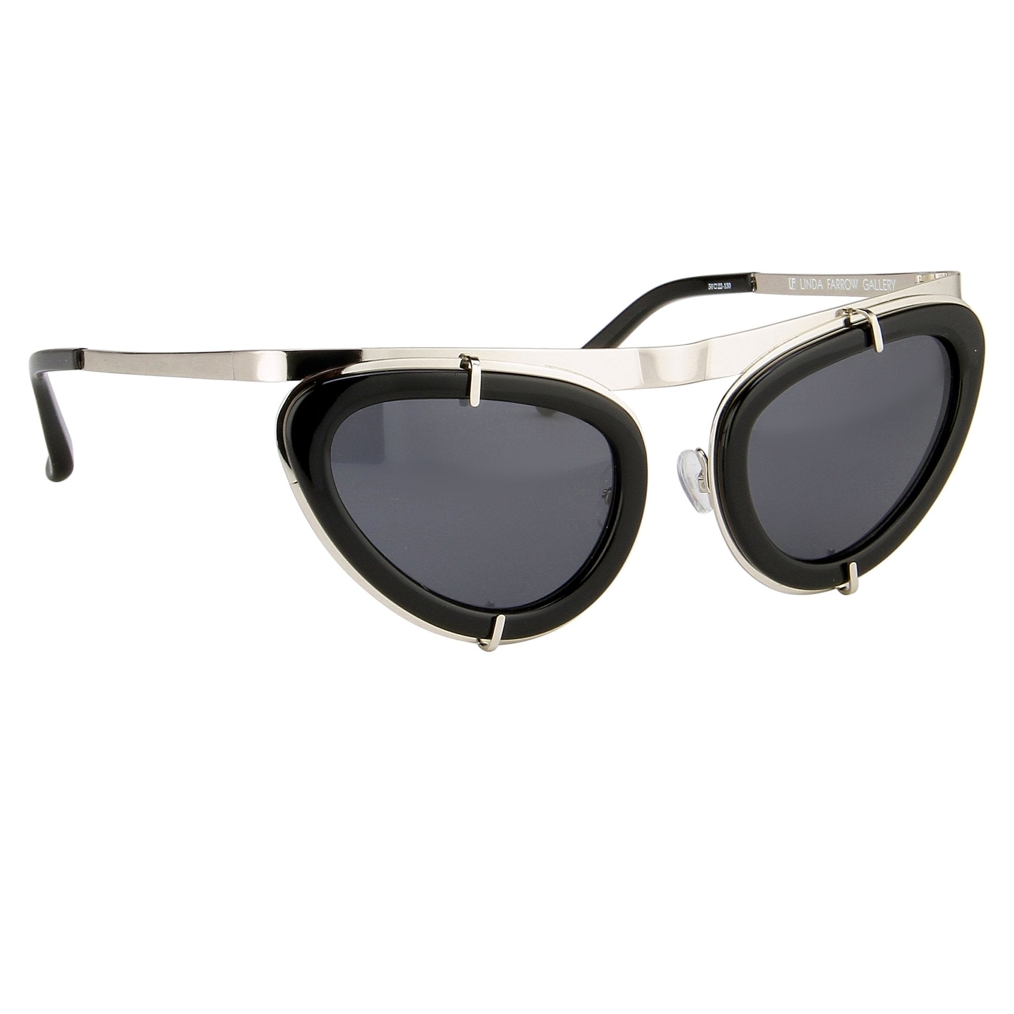 Erdem Women Sunglasses Cat Eye Black Shiny Silver with Grey Lenses Category 3 EDM3C6SUN - Watches & Crystals