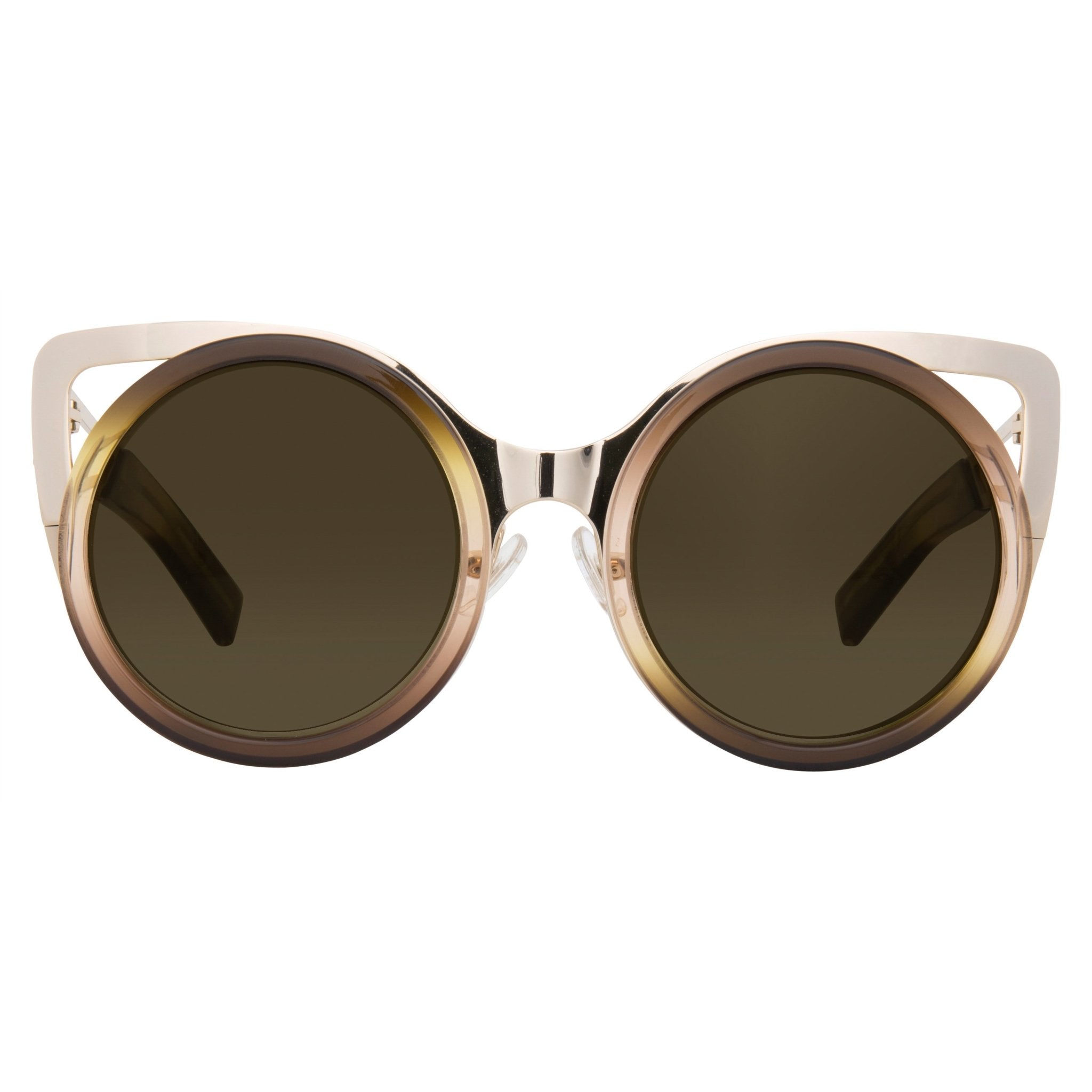 Erdem Women Sunglasses Cat Eye Brown Gradient Light Gold with Brown Lenses Category 3 EDM4C11SUN - Watches & Crystals