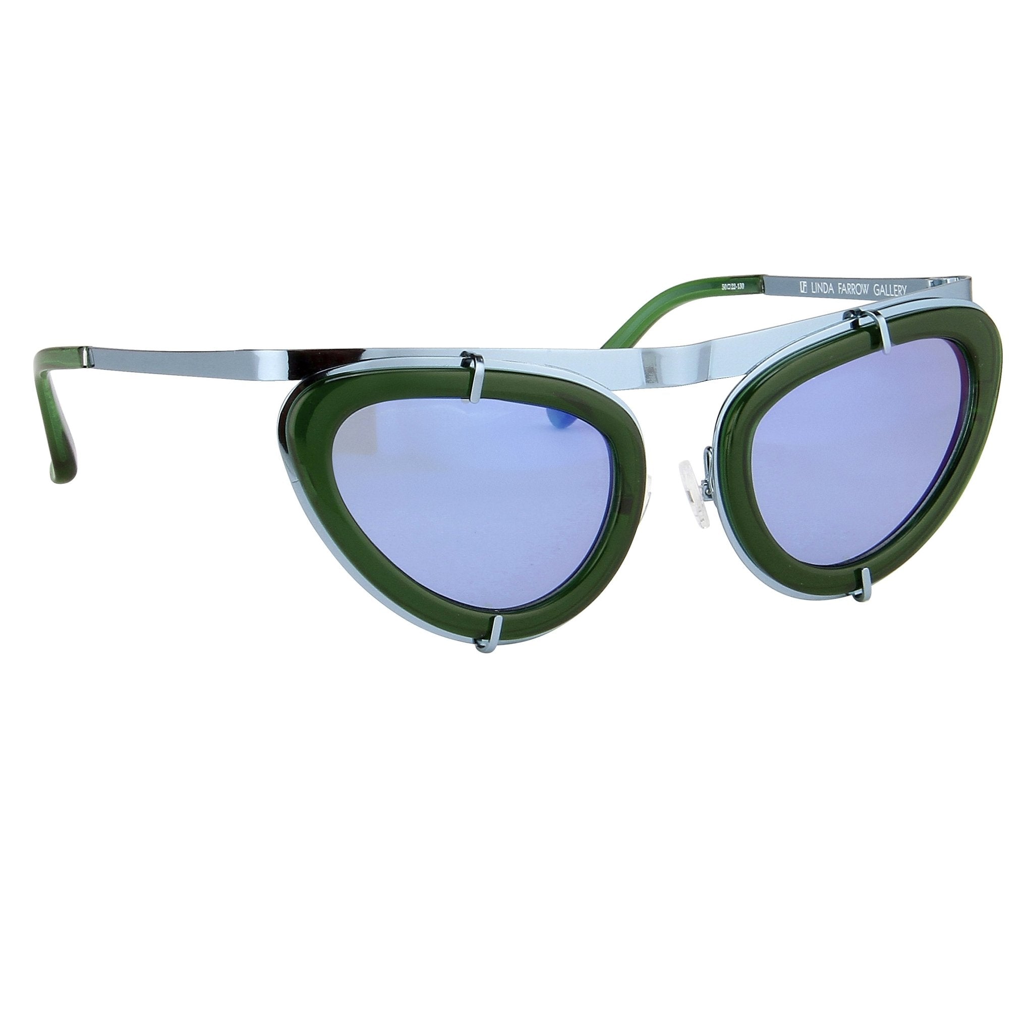 Erdem Women Sunglasses Cat Eye Green Blue and Blue Mirror Lenses - EDM3C4SUN - Watches & Crystals