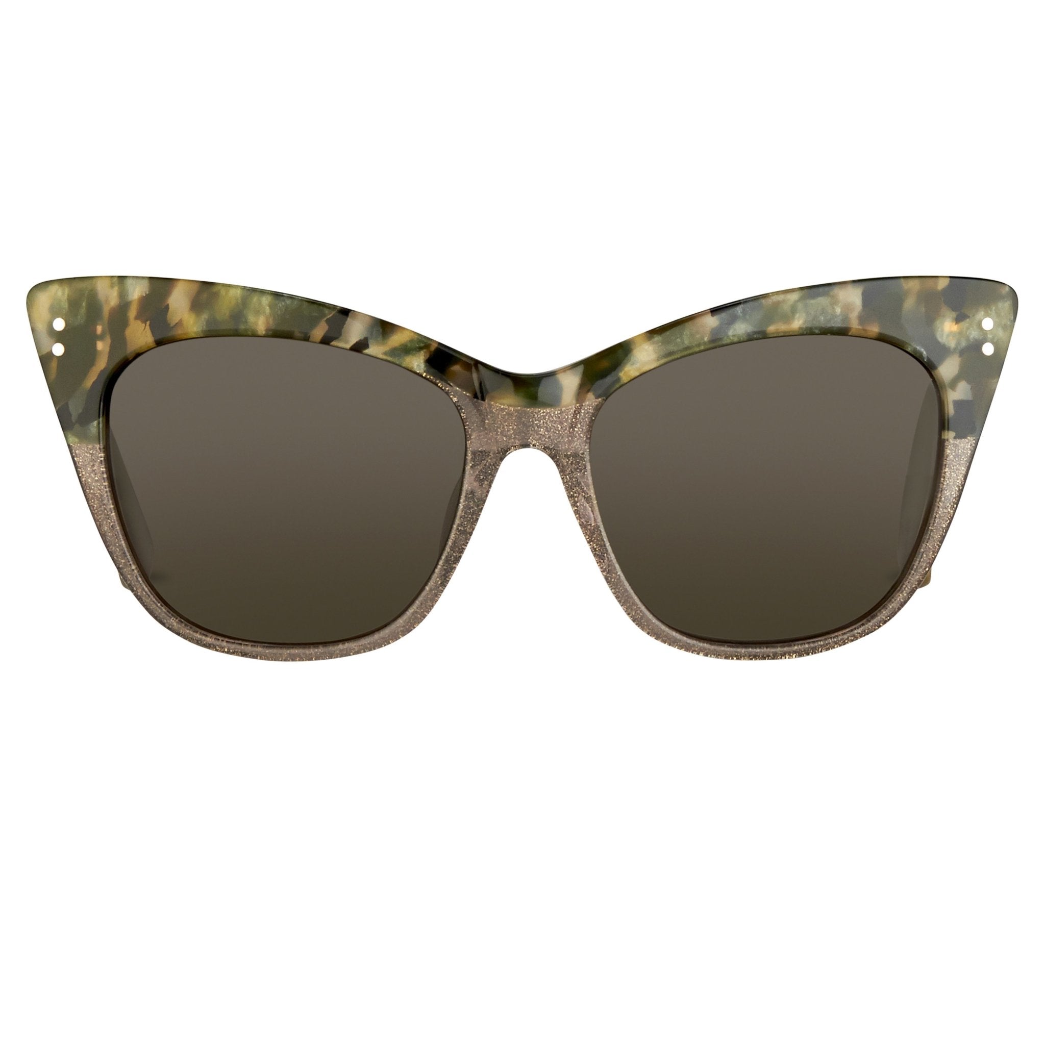 Erdem Women Sunglasses Cat Eye Marble Grey Glitter Silver with Grey Lenses Category 3 EDM22C3SUN - Watches & Crystals