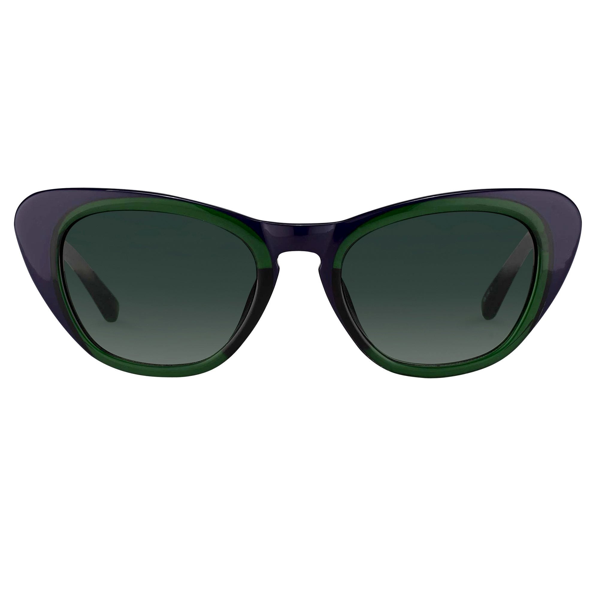 Erdem Women Sunglasses Cat Eye Navy Green with Green Gradient Lenses Category 3 EDM18C3SUN - Watches & Crystals