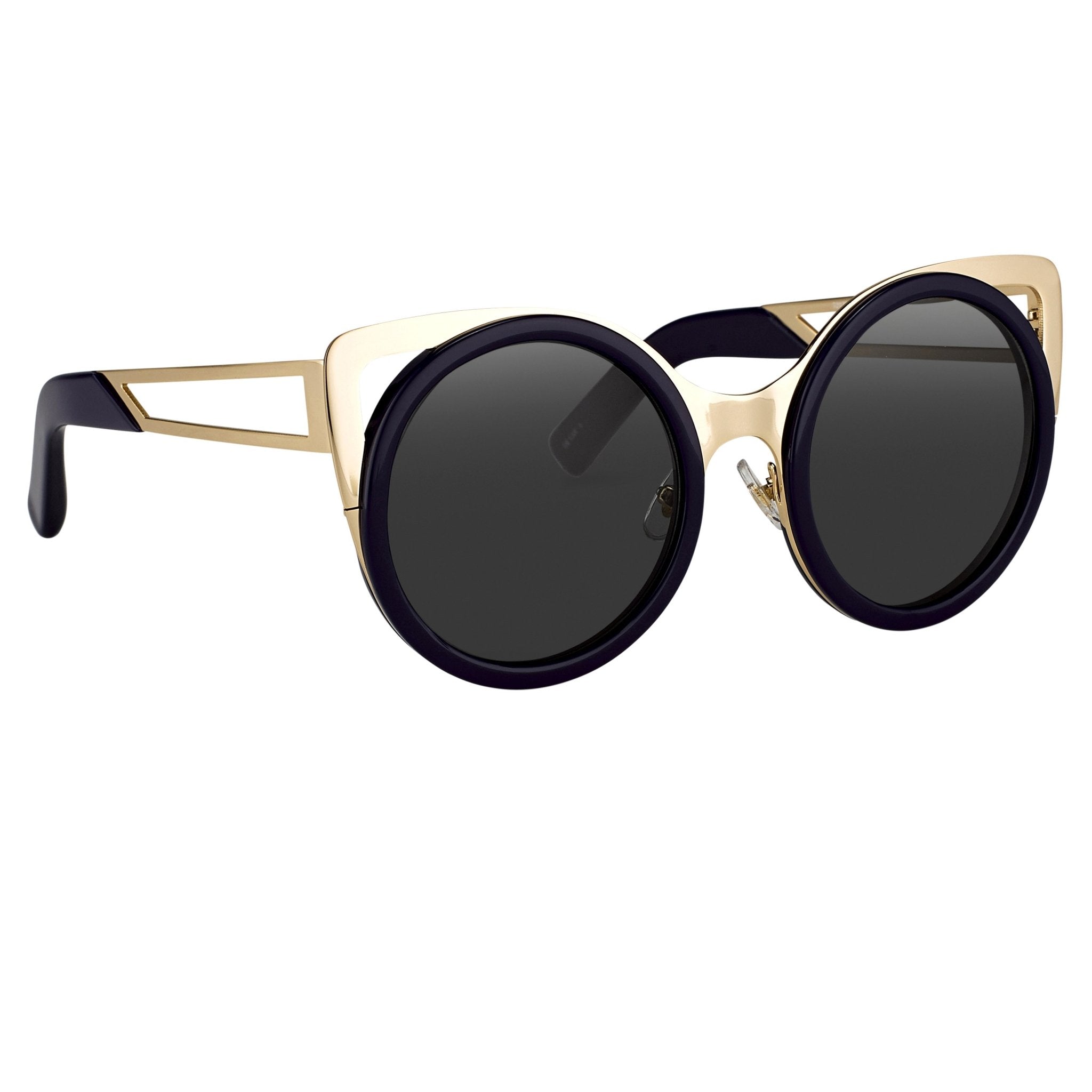 Erdem Women Sunglasses Cat Eye Navy Light Gold with Grey Graduated Lenses Category 3 EDM4C5SUN - Watches & Crystals