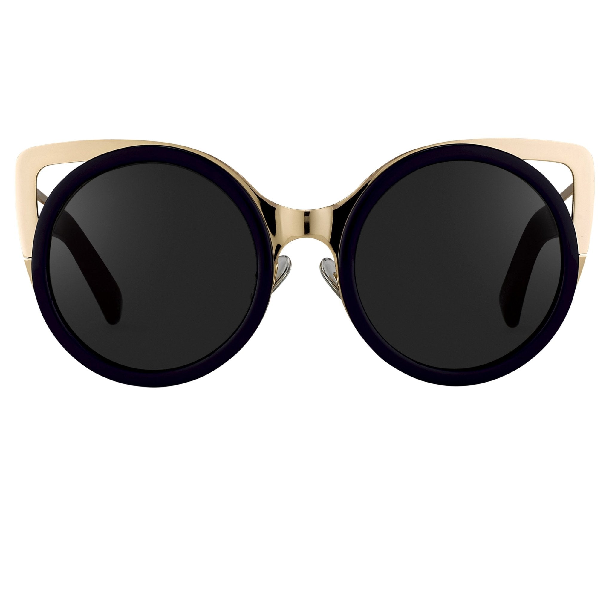 Erdem Women Sunglasses Cat Eye Navy Light Gold with Grey Graduated Lenses Category 3 EDM4C5SUN - Watches & Crystals