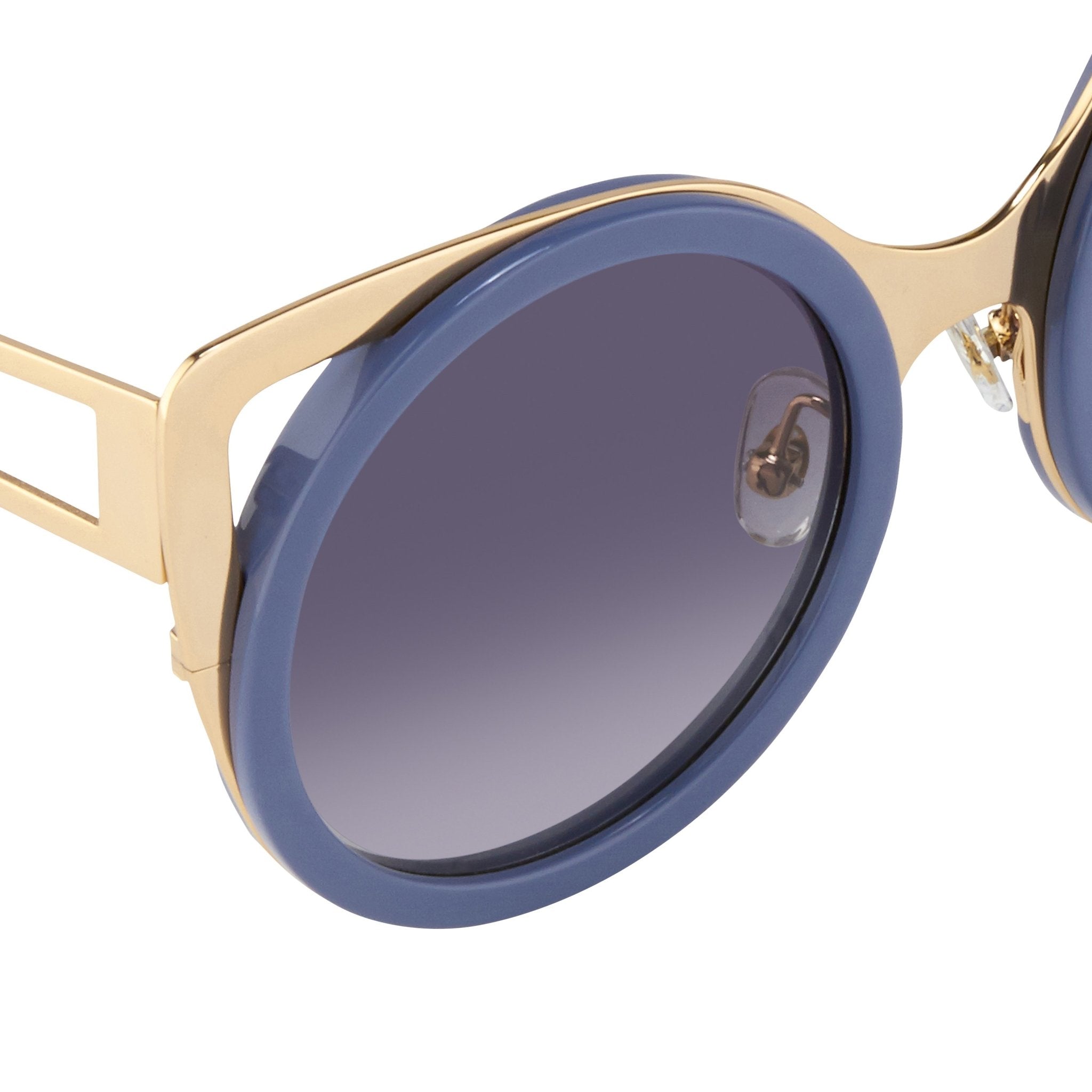 Erdem Women Sunglasses Cat Eye Slate Blue Light Gold with Grey Graduated Lenses EDM4C7SUN - Watches & Crystals