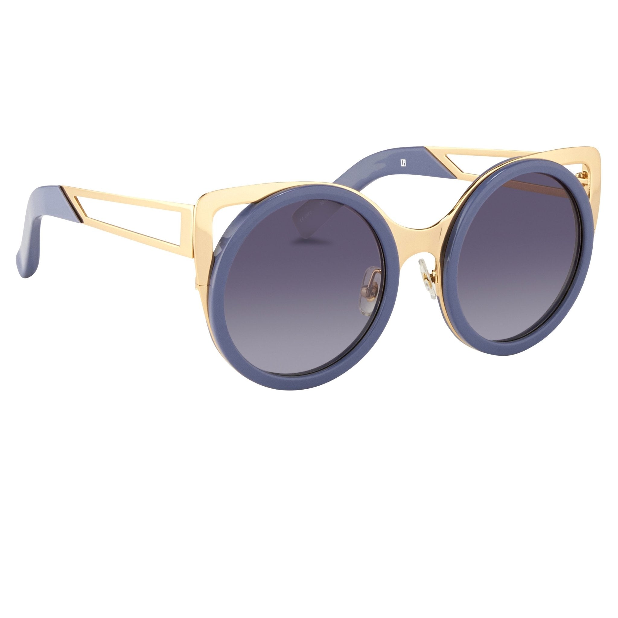 Erdem Women Sunglasses Cat Eye Slate Blue Light Gold with Grey Graduated Lenses EDM4C7SUN - Watches & Crystals