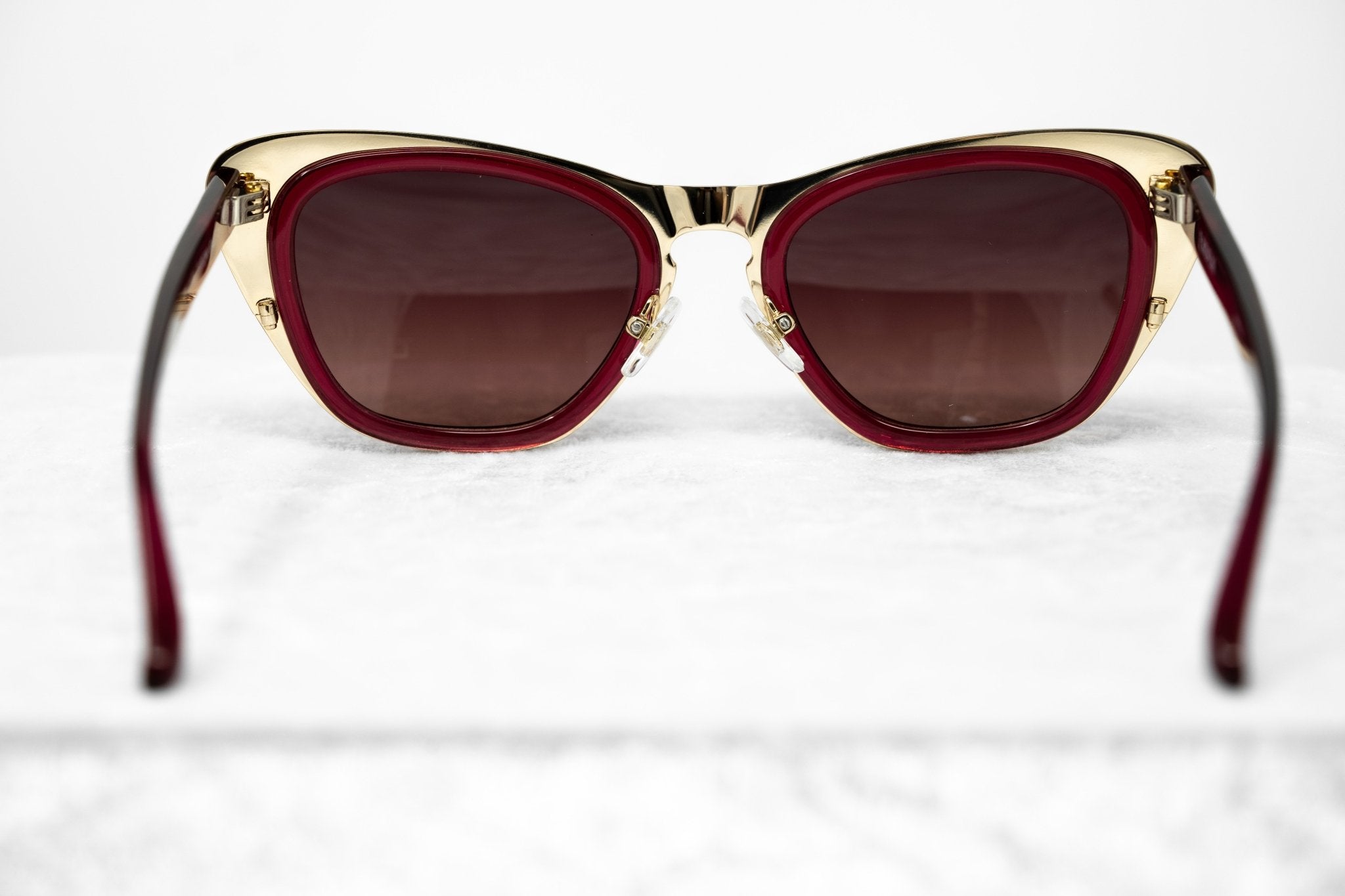 Erdem Women Sunglasses Cat Eye Transparent Burgundy Gold with Maroon Lenses Category 3 EDM17C4SUN - Watches & Crystals