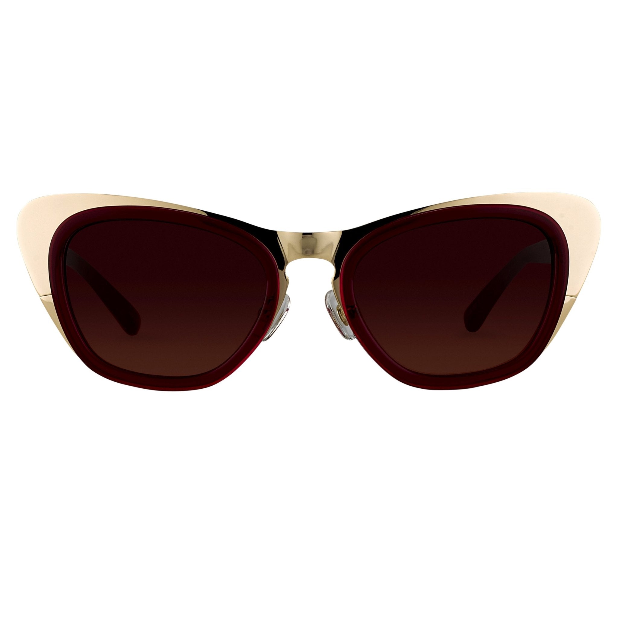 Erdem Women Sunglasses Cat Eye Transparent Burgundy Gold with Maroon Lenses Category 3 EDM17C4SUN - Watches & Crystals