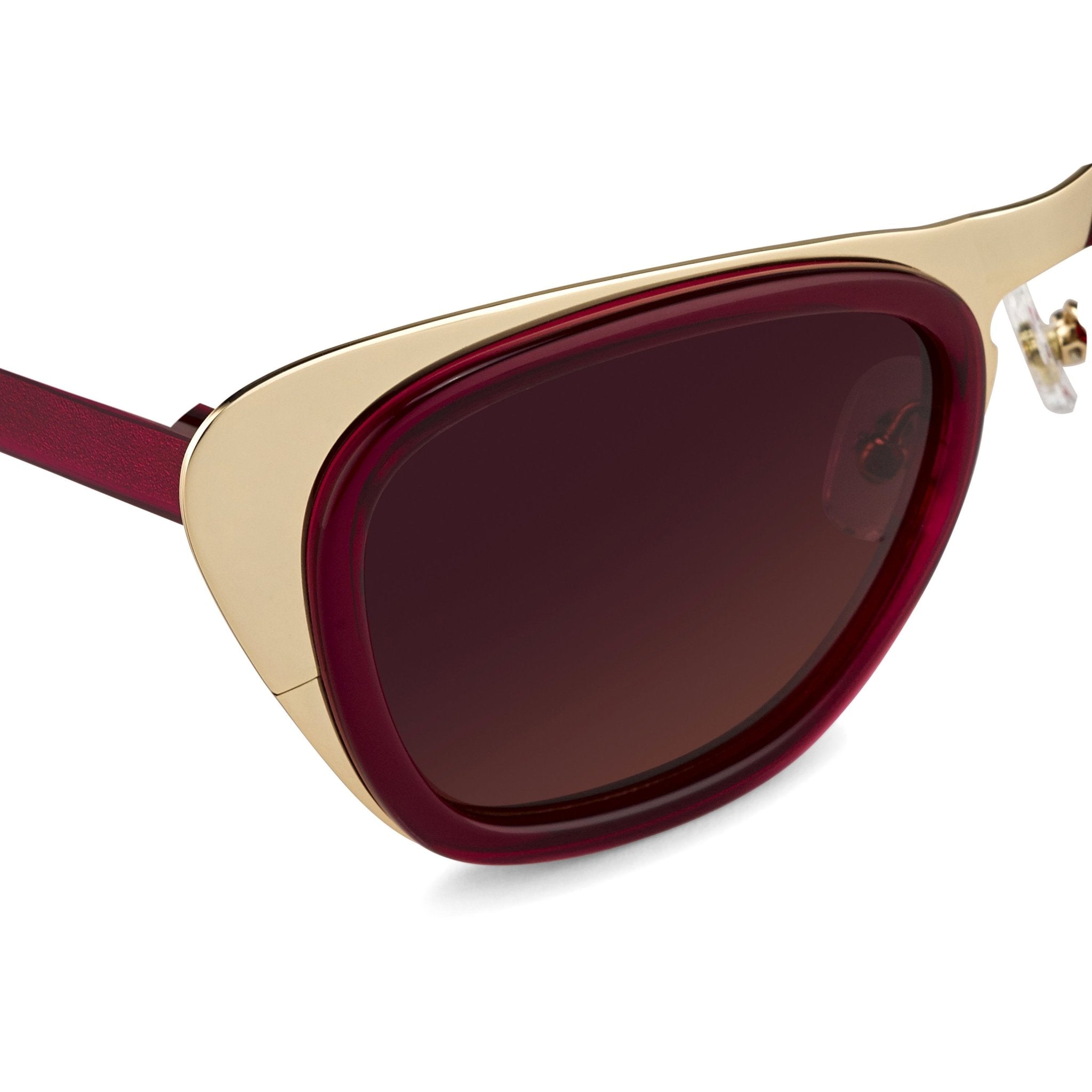 Erdem Women Sunglasses Cat Eye Transparent Burgundy Gold with Maroon Lenses Category 3 EDM17C4SUN - Watches & Crystals