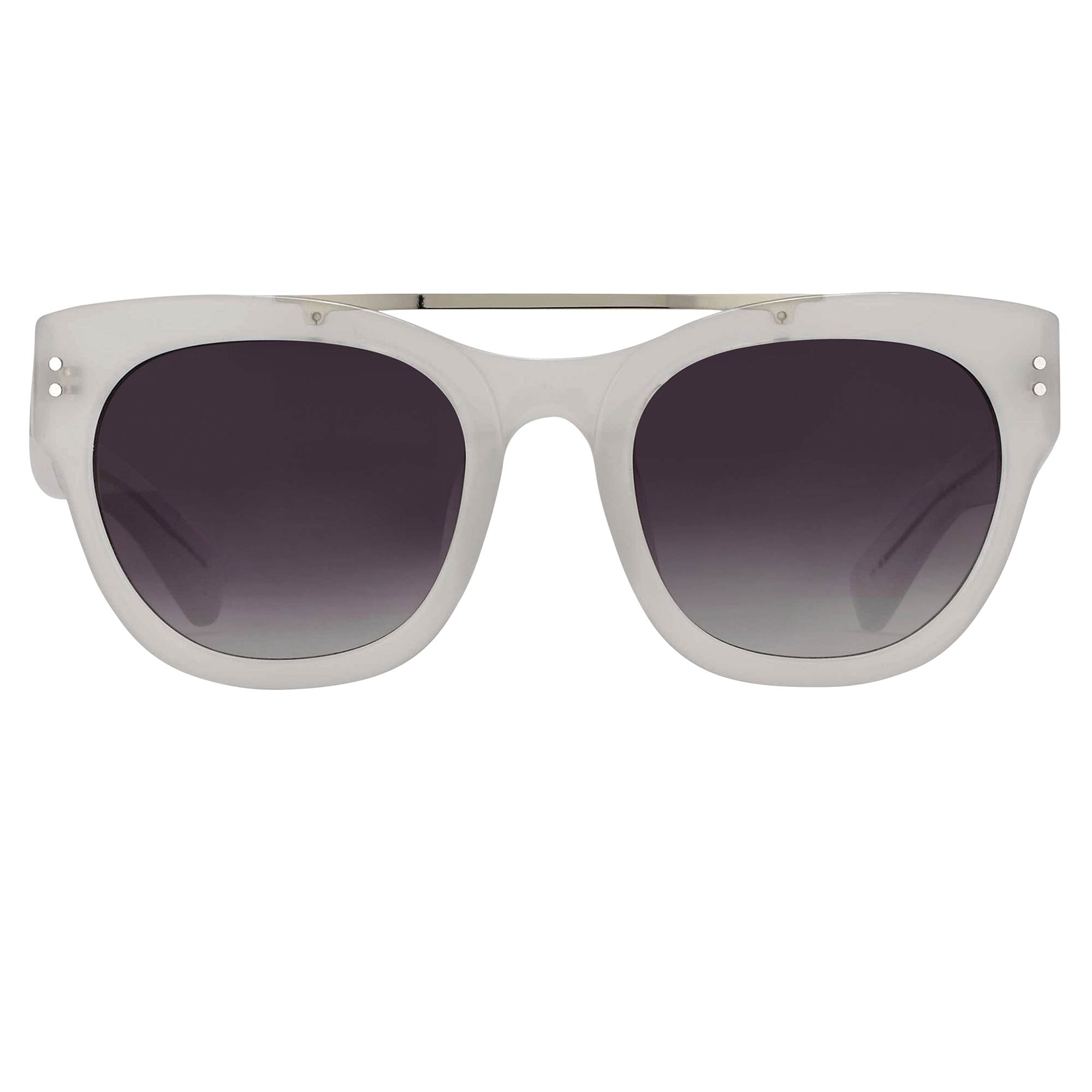 Erdem Women Sunglasses D-Frame Off White with Grey Graduated Lenses Category 3 EDM11C3SUN - Watches & Crystals