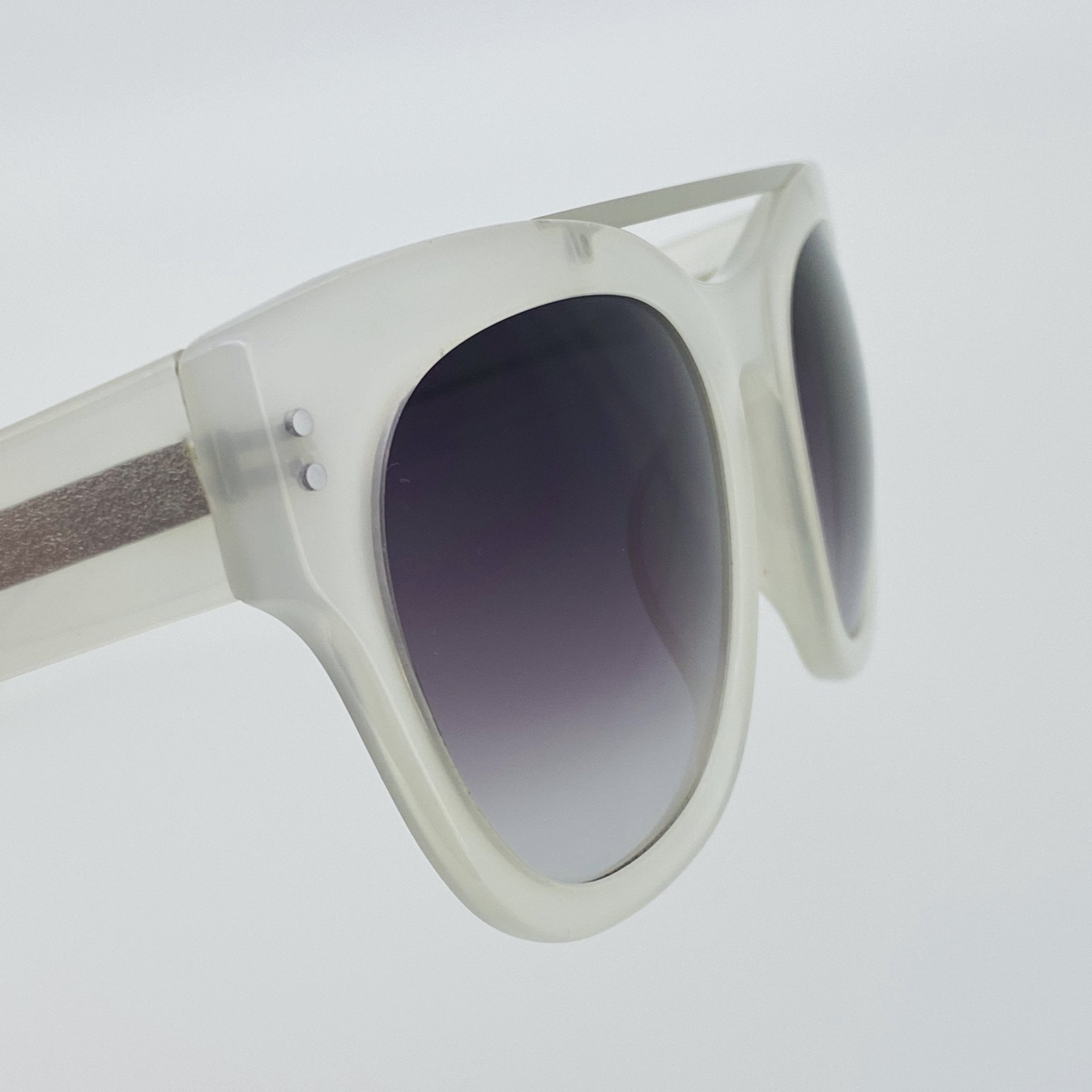 Erdem Women Sunglasses D-Frame Off White with Grey Graduated Lenses Category 3 EDM11C3SUN - Watches & Crystals