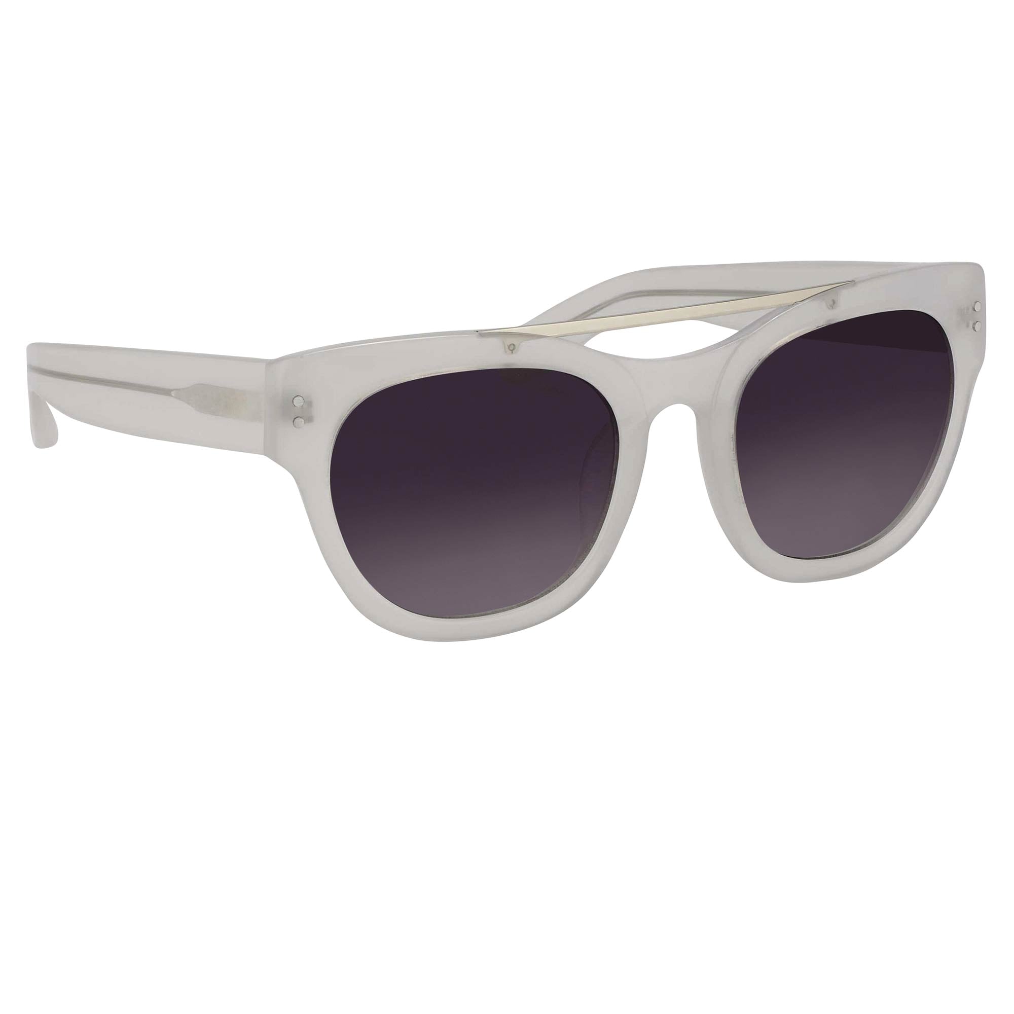 Erdem Women Sunglasses D-Frame Off White with Grey Graduated Lenses Category 3 EDM11C3SUN - Watches & Crystals