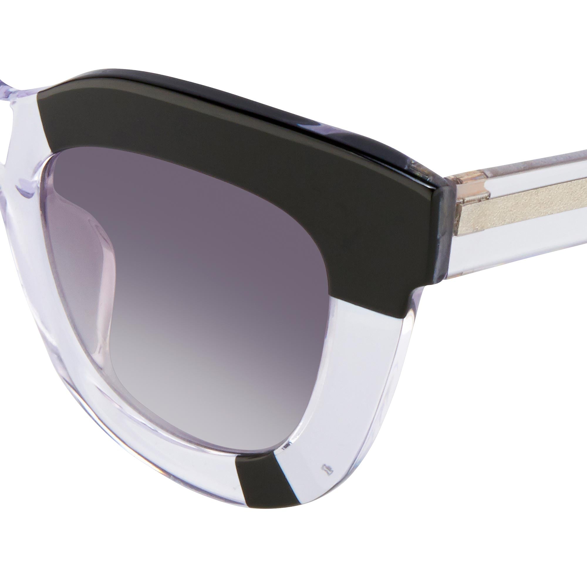 Erdem Women Sunglasses Oversized Clear Black with Grey Graduated Lenses EDM20C1SUN - Watches & Crystals