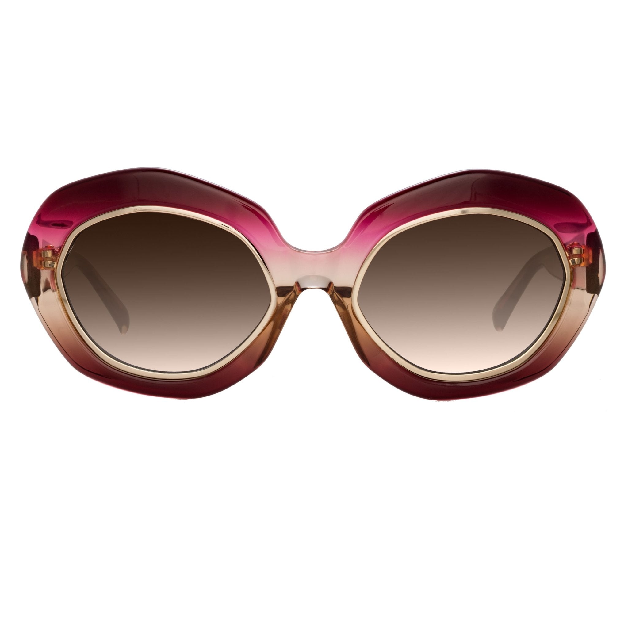 Erdem Women Sunglasses Oversized Pink Gold with Brown Graduated Lenses EDM33C1SUN - Watches & Crystals