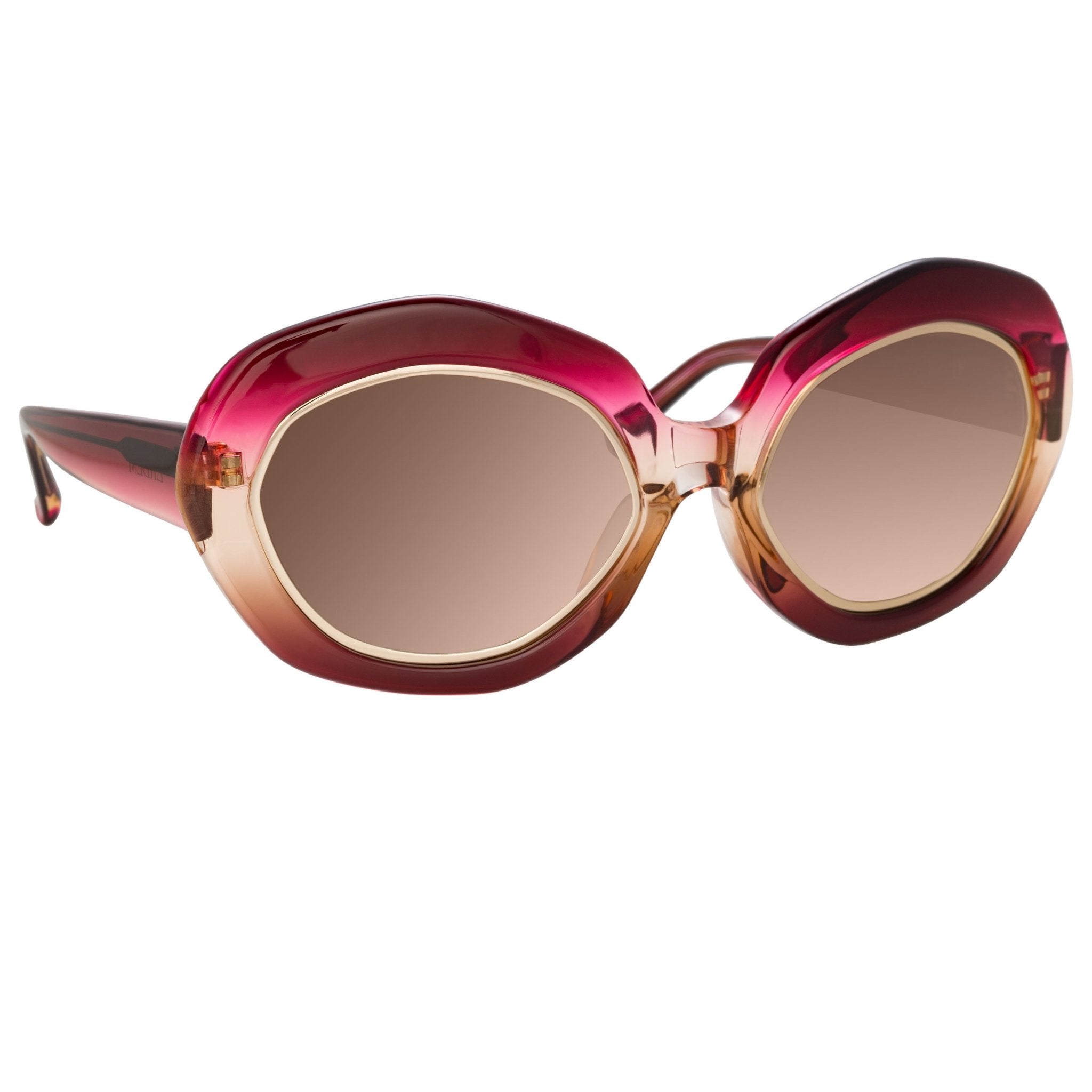 Erdem Women Sunglasses Oversized Pink Gold with Brown Graduated Lenses EDM33C1SUN - Watches & Crystals