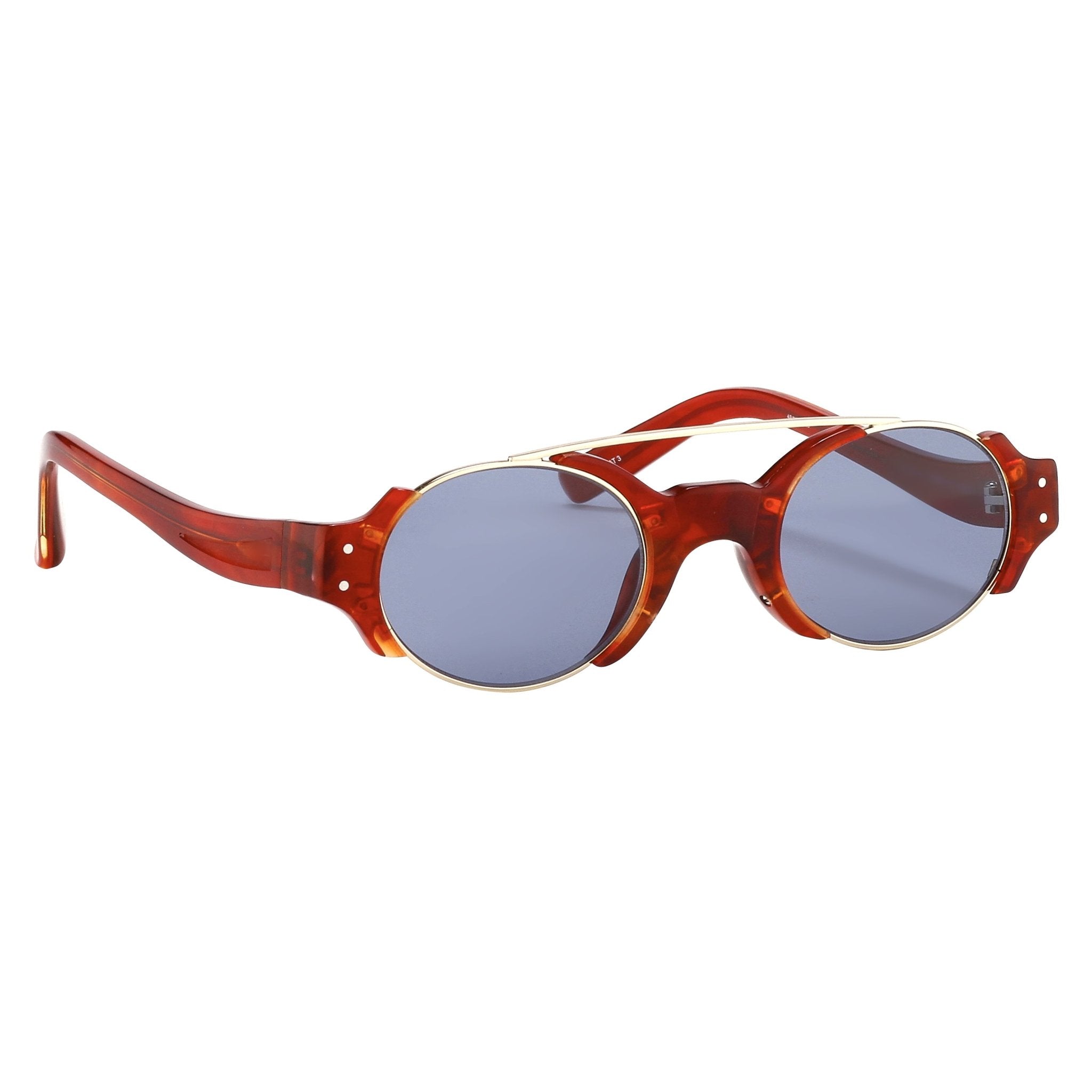 Erdem Women Sunglasses Red Marble Light Gold with Blue Lenses Category 3 EDM8C4SUN - Watches & Crystals