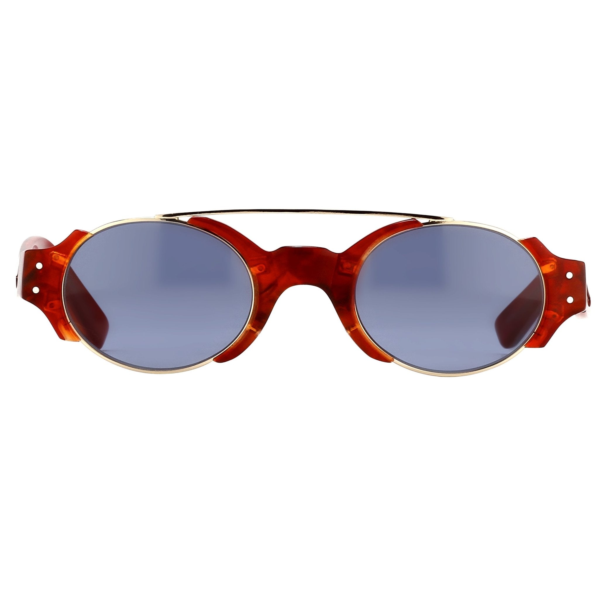 Erdem Women Sunglasses Red Marble Light Gold with Blue Lenses Category 3 EDM8C4SUN - Watches & Crystals