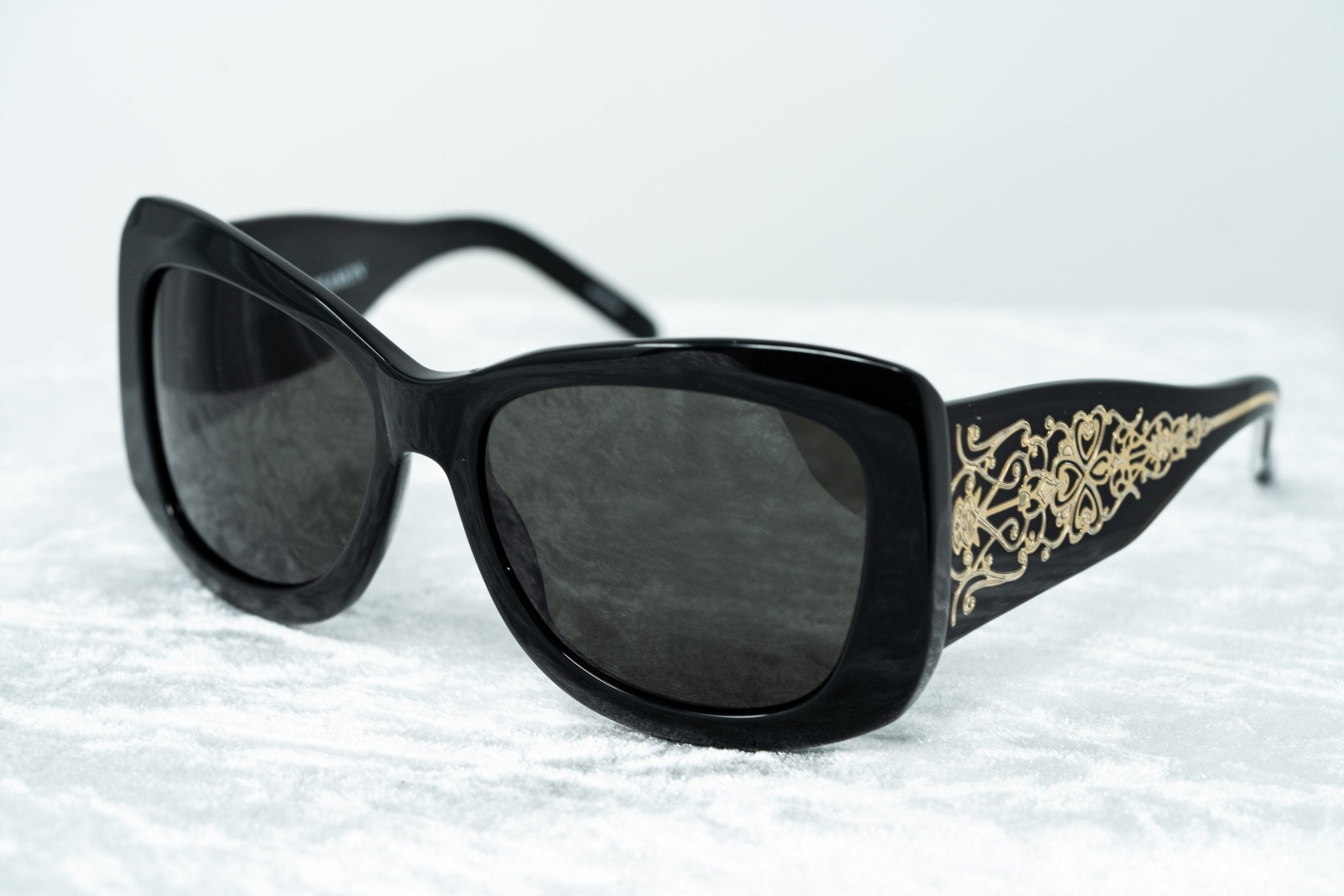 Erickson Beamon Sunglasses Oversized Black Gold With Dark Grey Lenses 8EB2C1BLACK - Watches & Crystals