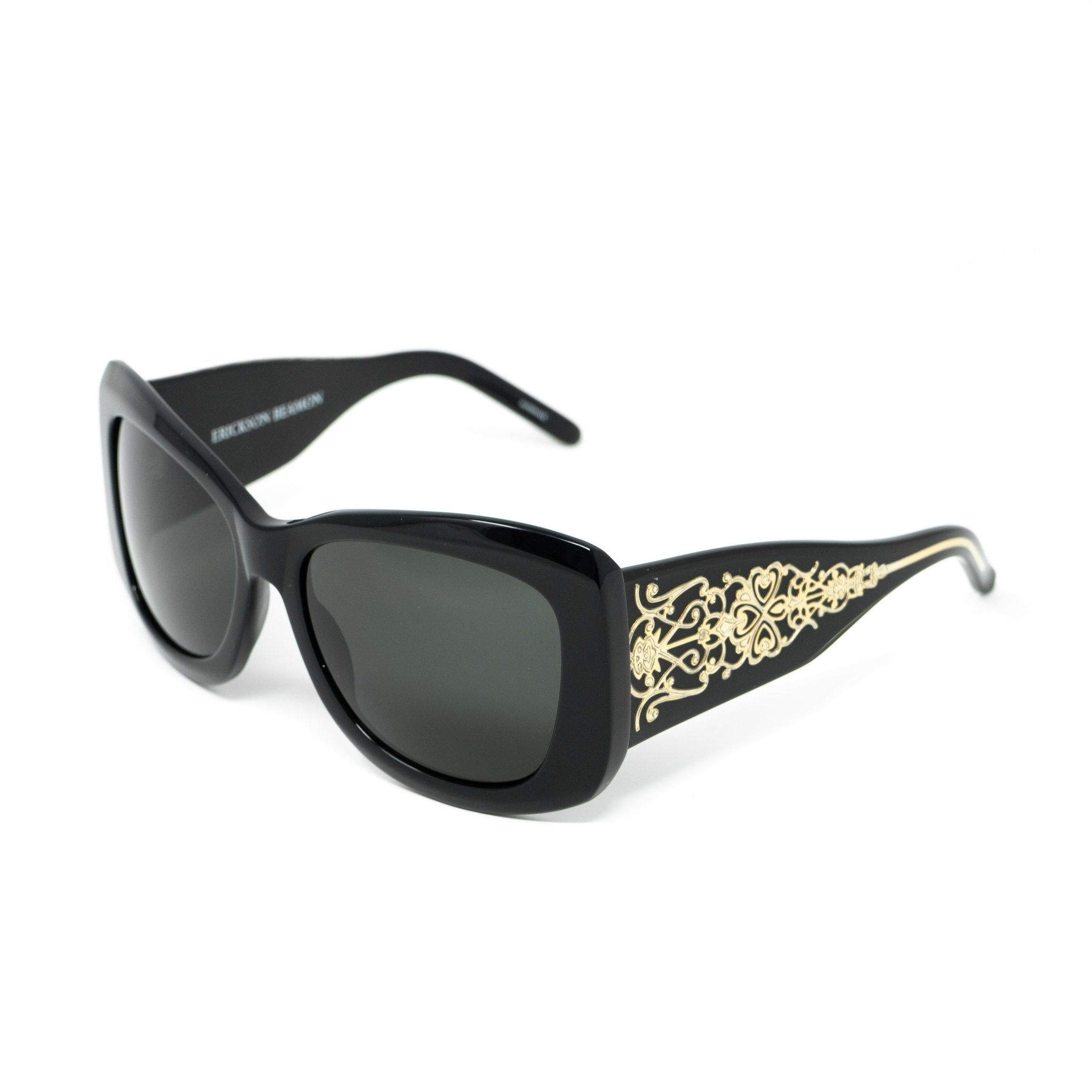 Erickson Beamon Sunglasses Oversized Black Gold With Dark Grey Lenses 8EB2C1BLACK - Watches & Crystals