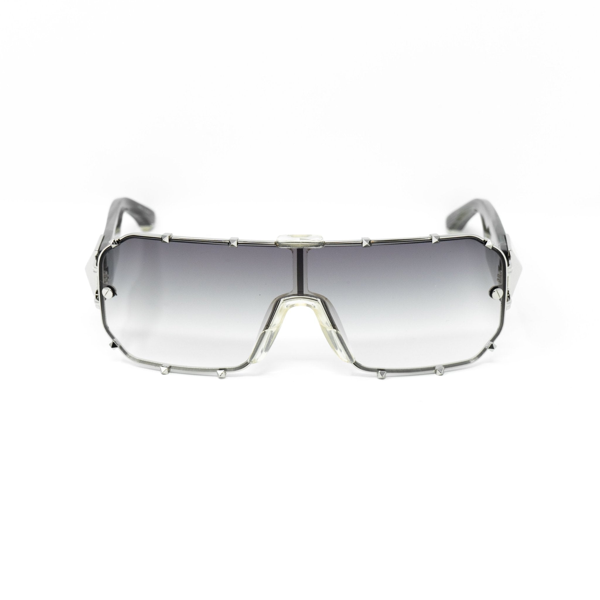 Giles Deacon Sunglasses Shield Black Horn Silver With Category 3 Grey Graduated Lenses 9GILES1C2BLACK - Watches & Crystals