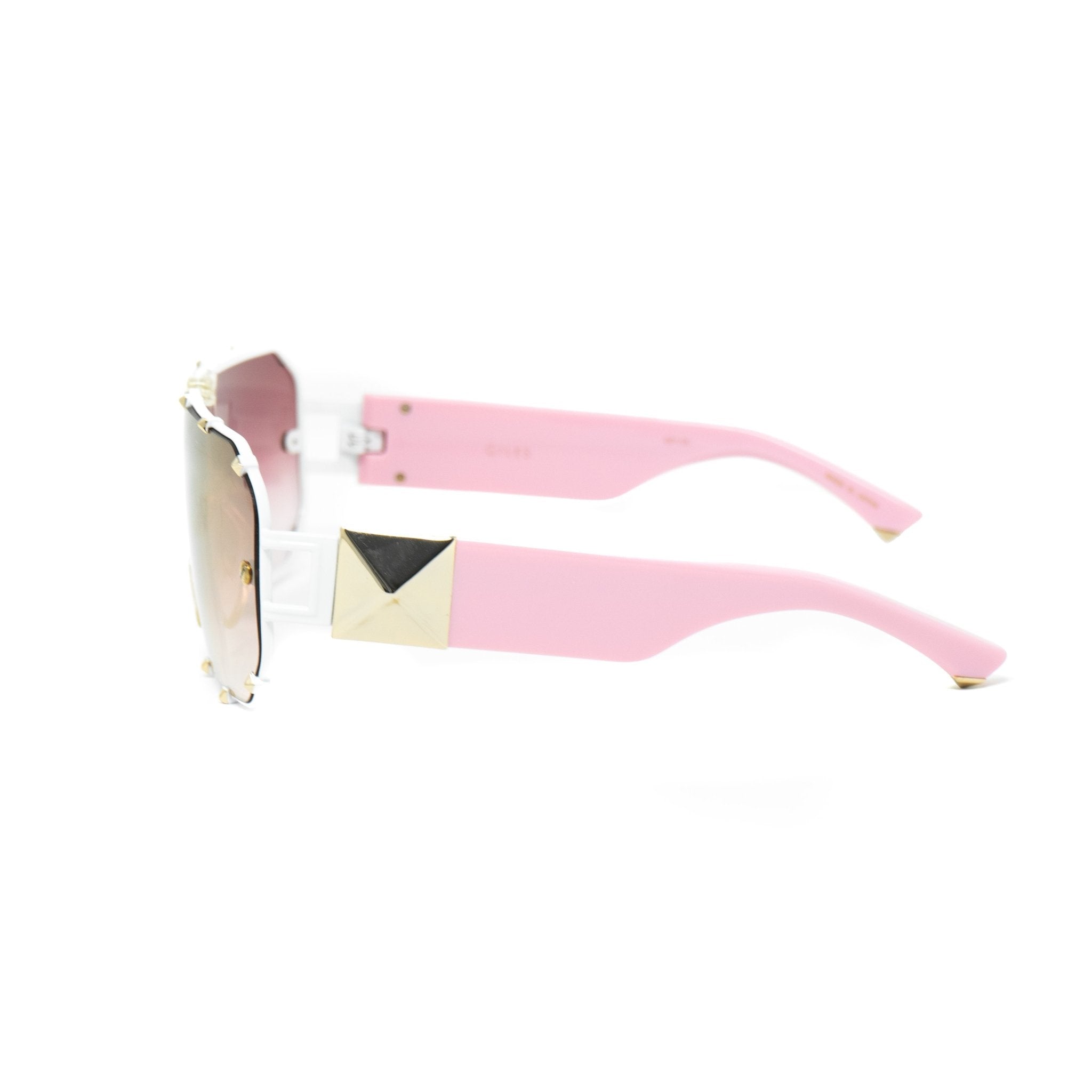 Giles Deacon Sunglasses Shield Pink/White Gold With Category 3 Gold Mirror Graduated Lenses 9GILES1C5PINK - Watches & Crystals