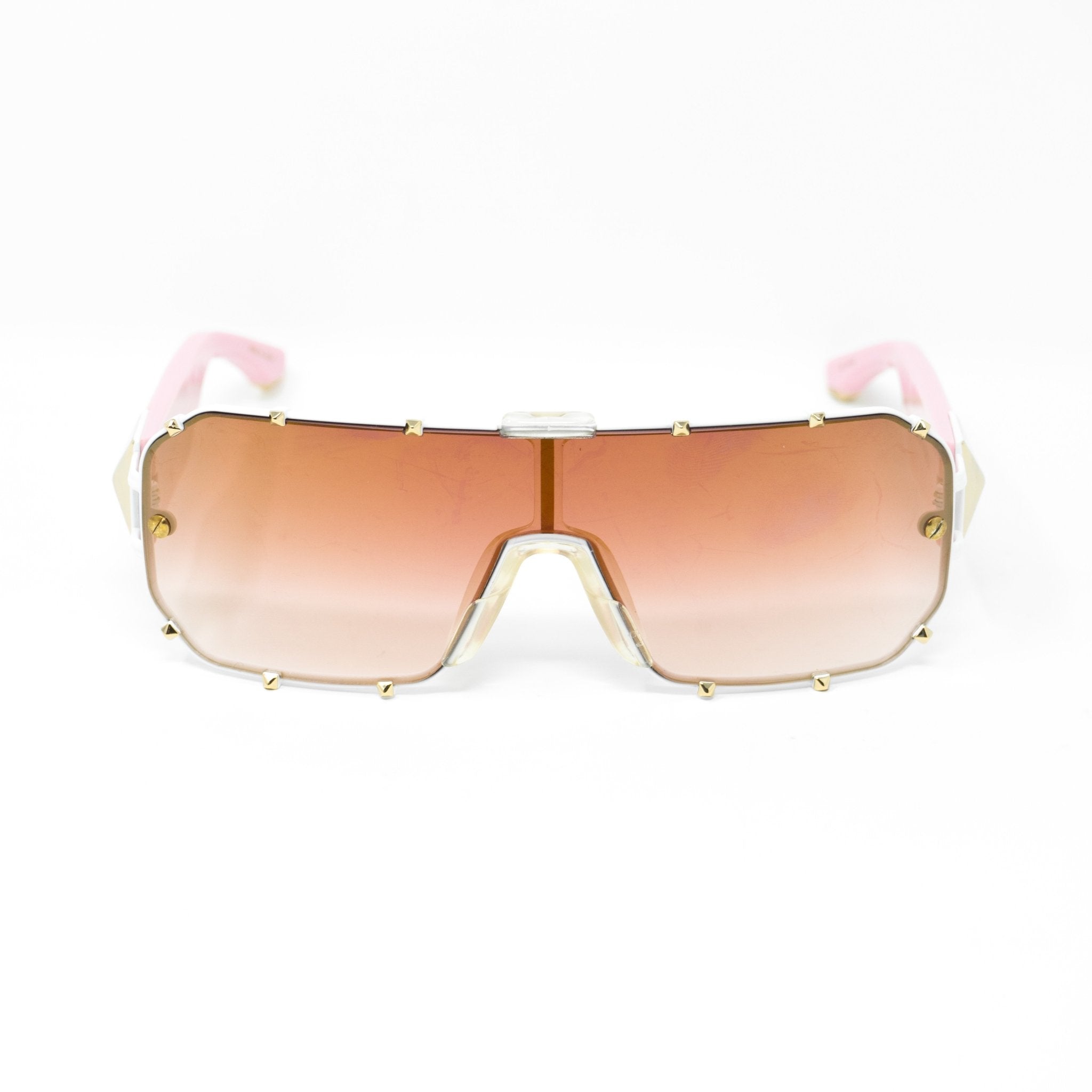 Giles Deacon Sunglasses Shield Pink/White Gold With Category 3 Gold Mirror Graduated Lenses 9GILES1C5PINK - Watches & Crystals