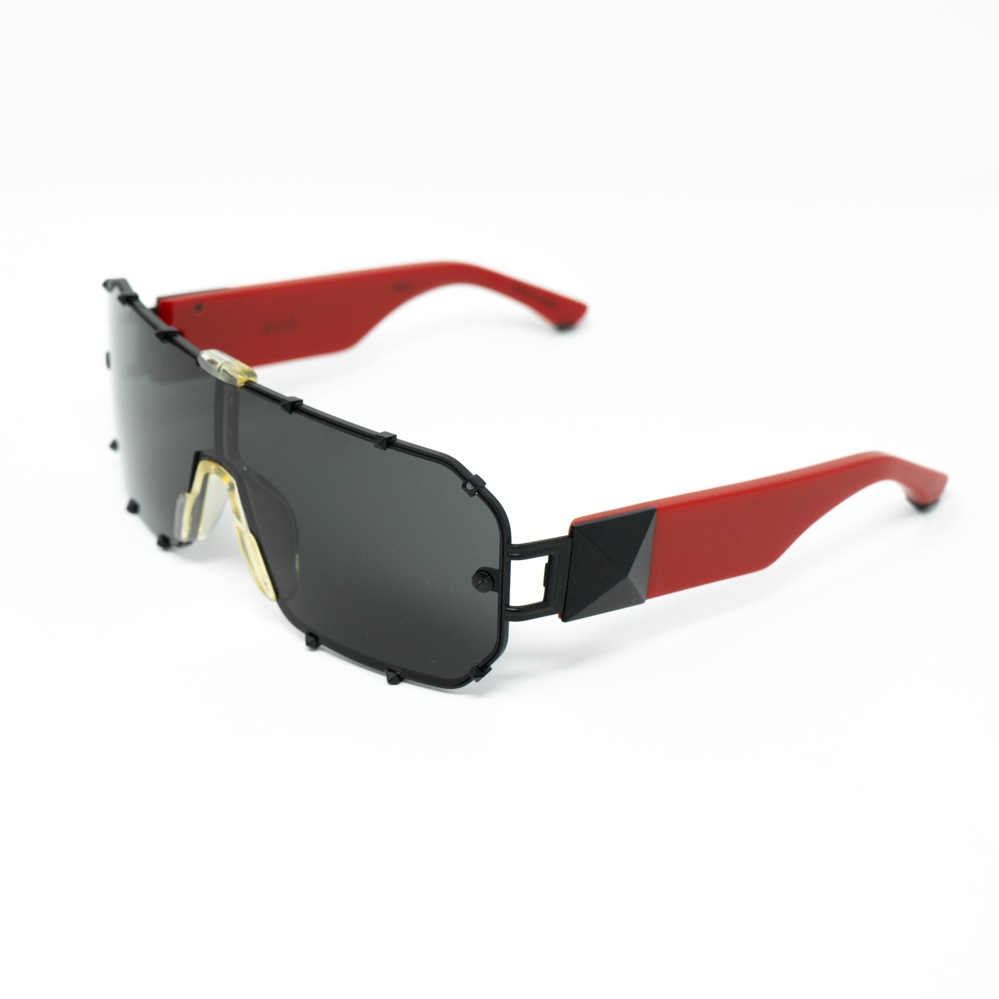 Giles Deacon Sunglasses Shield Red Black With Category 3 Dark Grey Graduated Lenses 9GILES1C4RED - Watches & Crystals