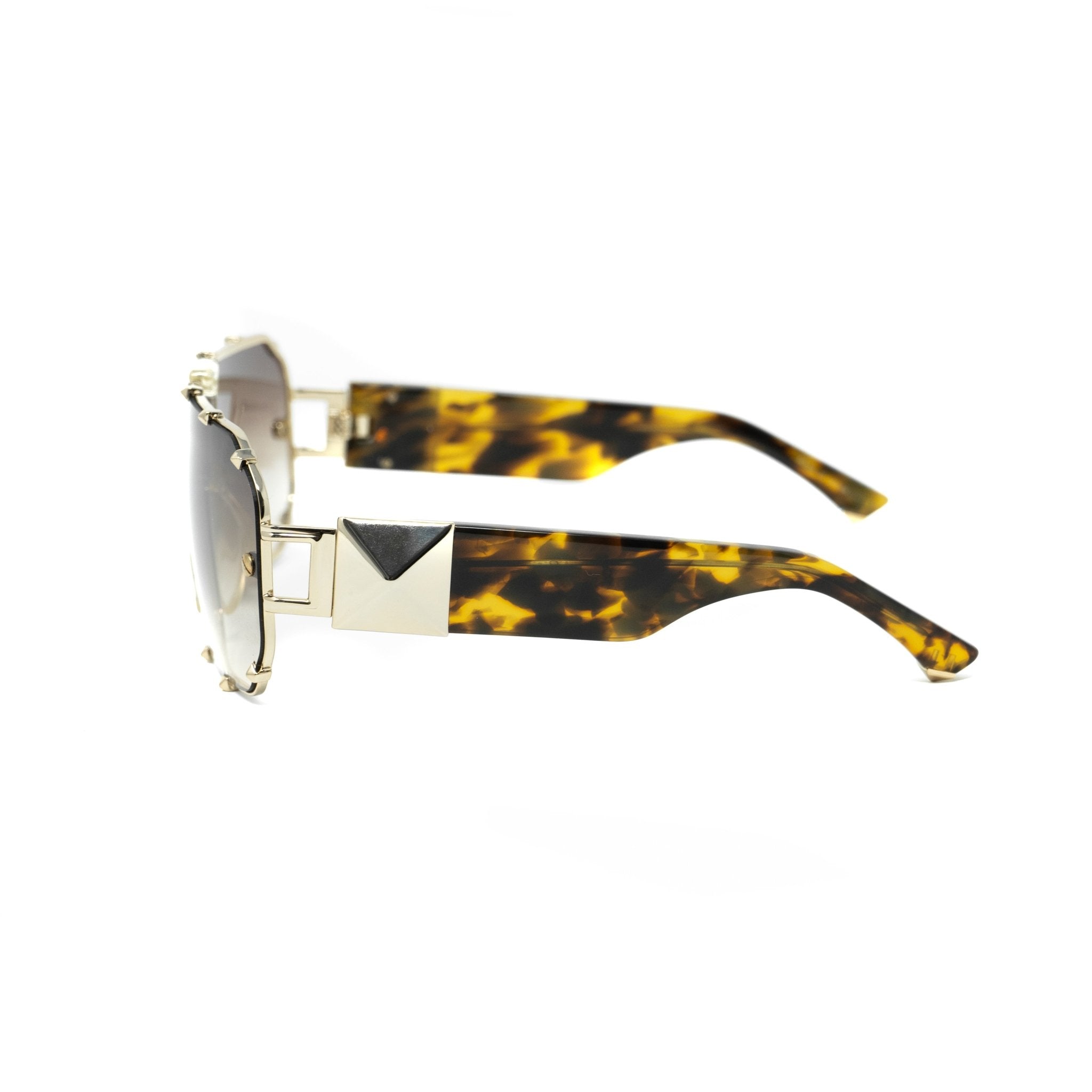 Giles Deacon Sunglasses Shield Tortoise Shell Gold With Category 3 Brown Graduated Lenses 9GILES1C1TSHELL - Watches & Crystals