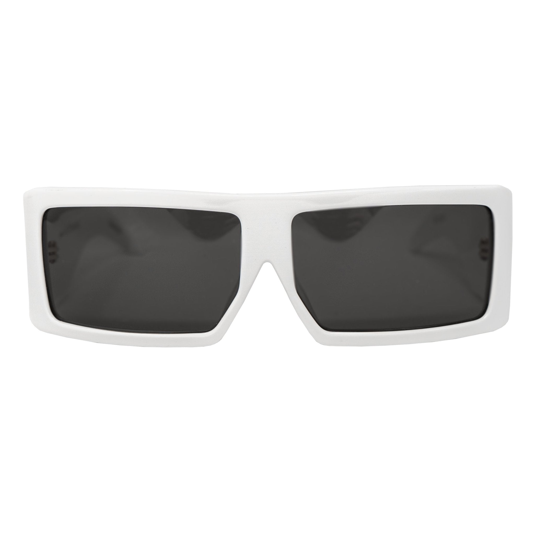 Jeremy Scott Sunglasses Rectangular Big Tut White with Grey CAT2 Lenses 6JSBIGTUTWHITE - Watches & Crystals